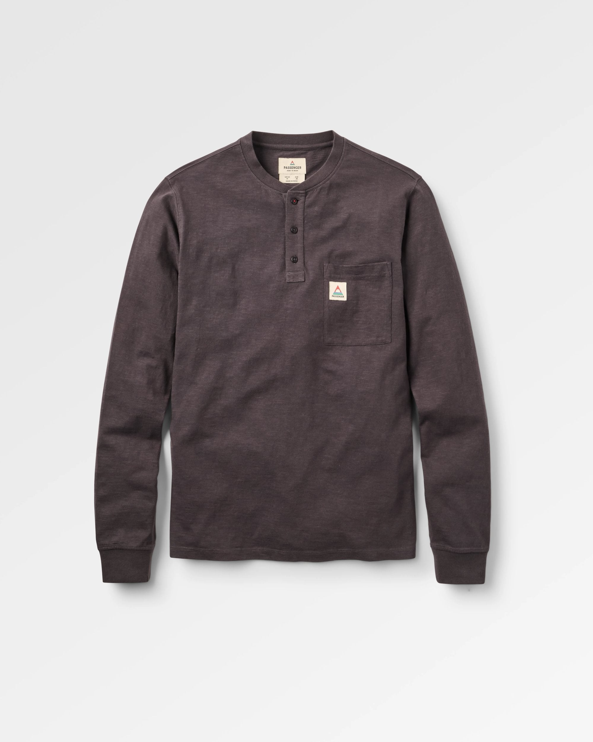 Headland LS Slub Henley - Faded Black