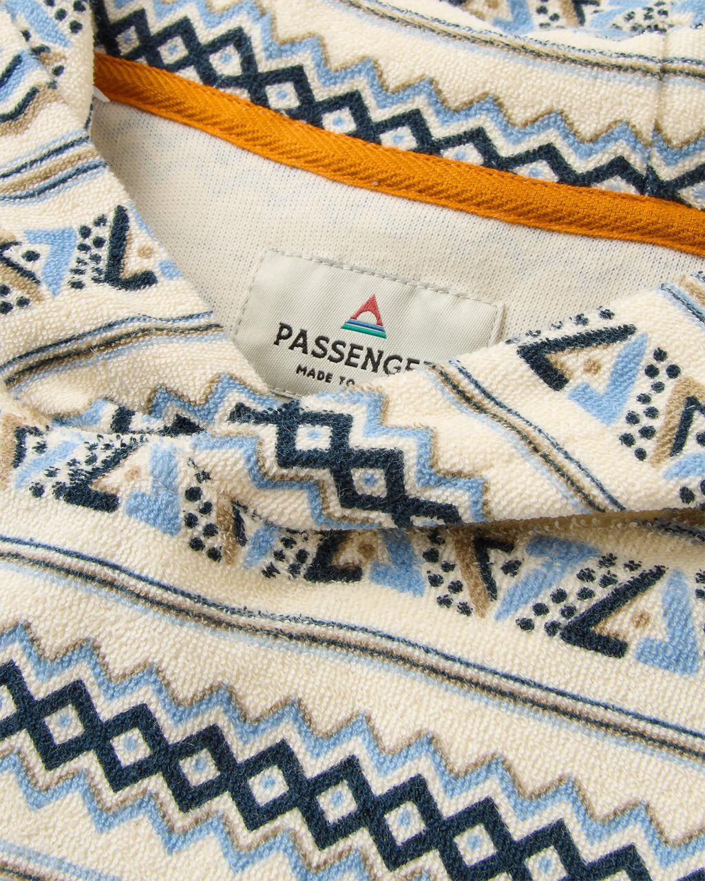 Groovy Towelling Hoodie - Geo Stripe Birch
