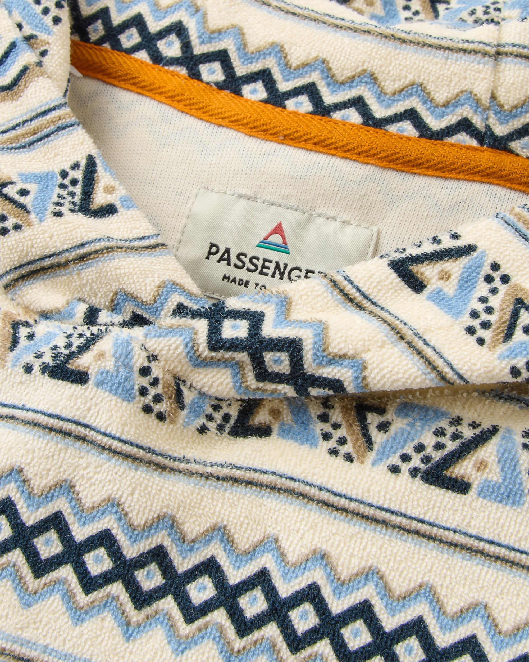 Groovy Towelling Hoodie - Geo Stripe Birch