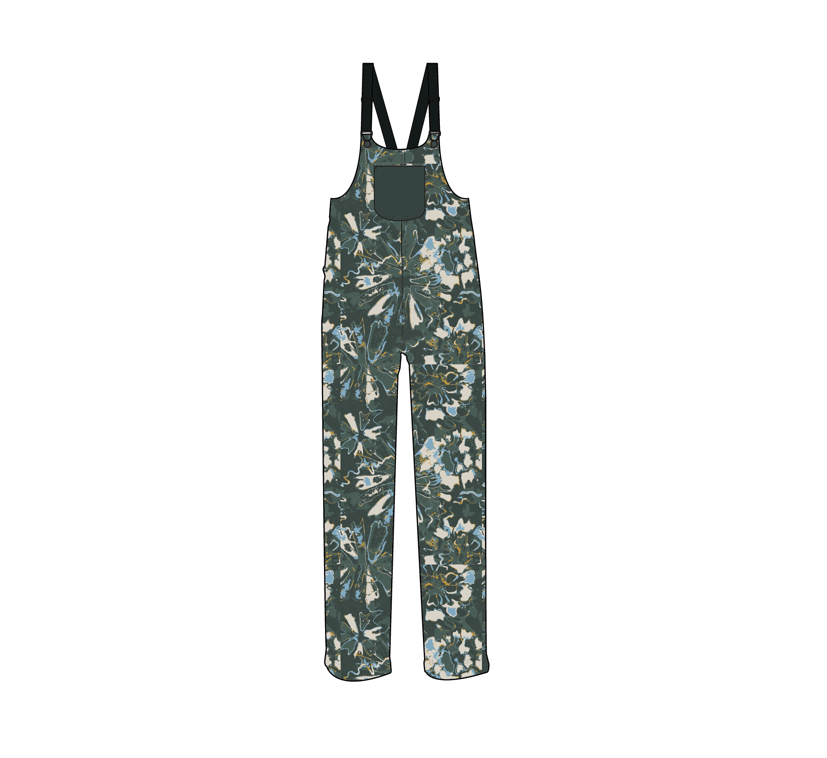 Ace Recycled Polar Fleece Dungarees - Frost Dark Fern