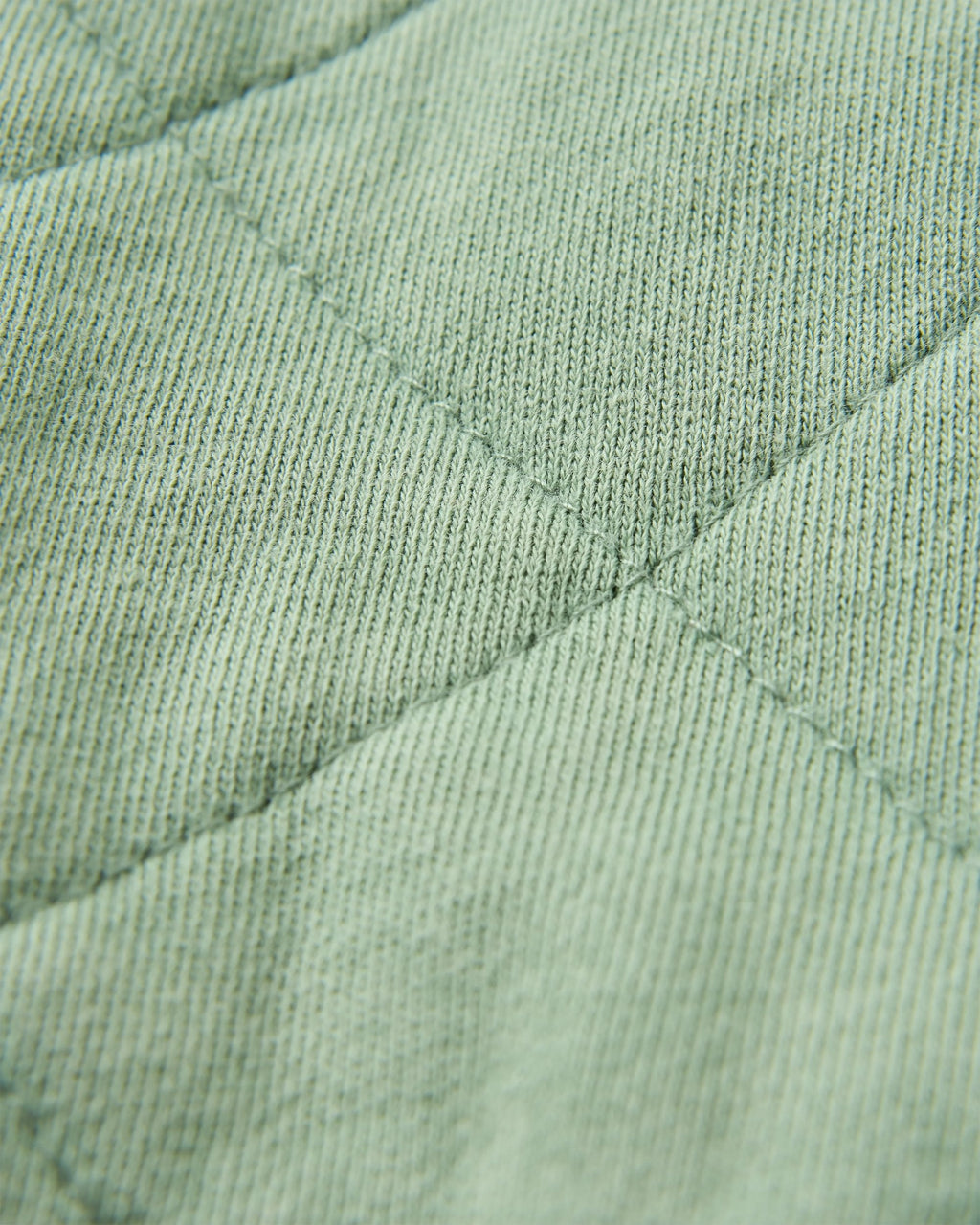 Clementine Recycled Quilted Popper Up Hoodie - Pistachio
