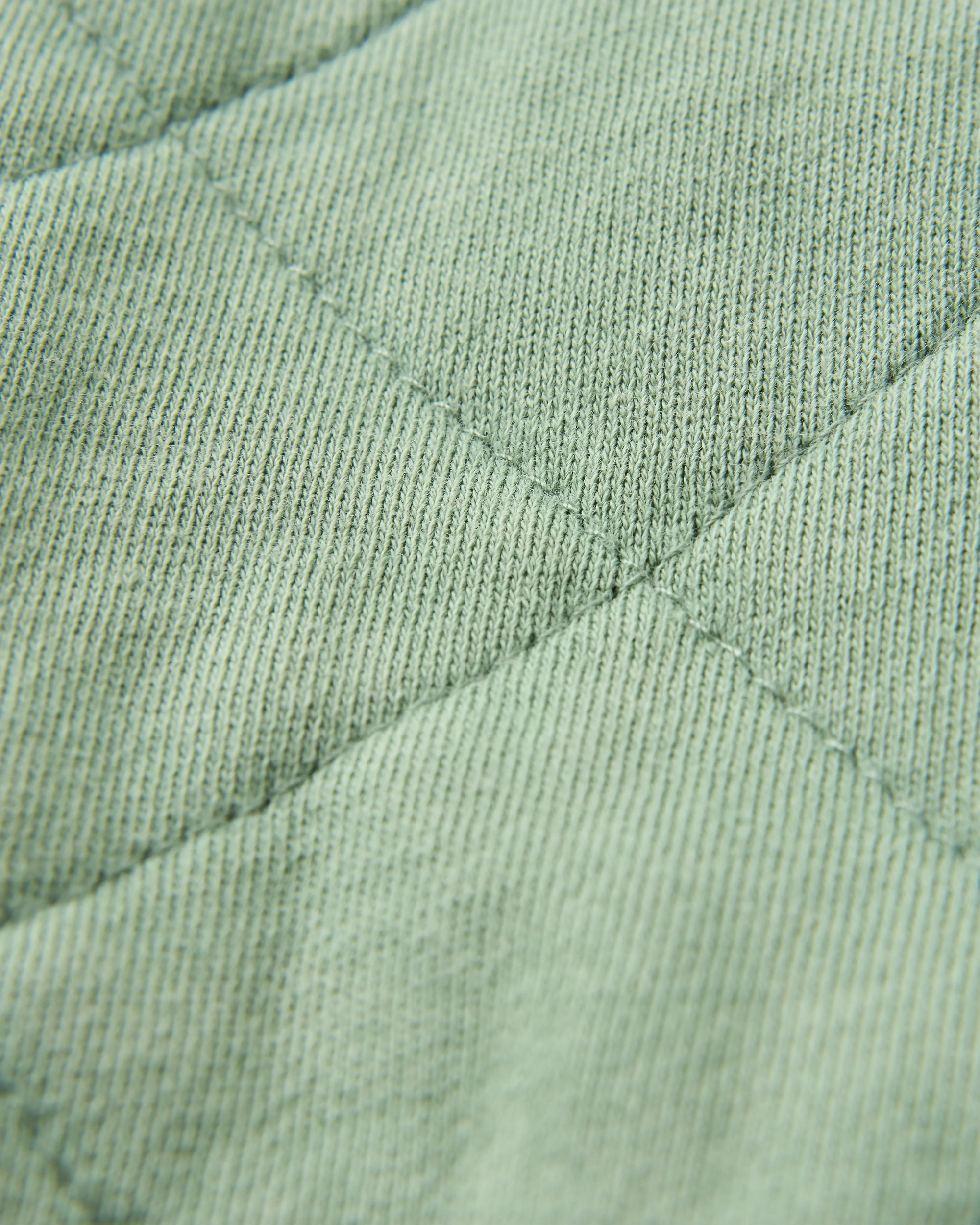 Clementine Recycled Quilted Popper Up Hoodie - Pistachio