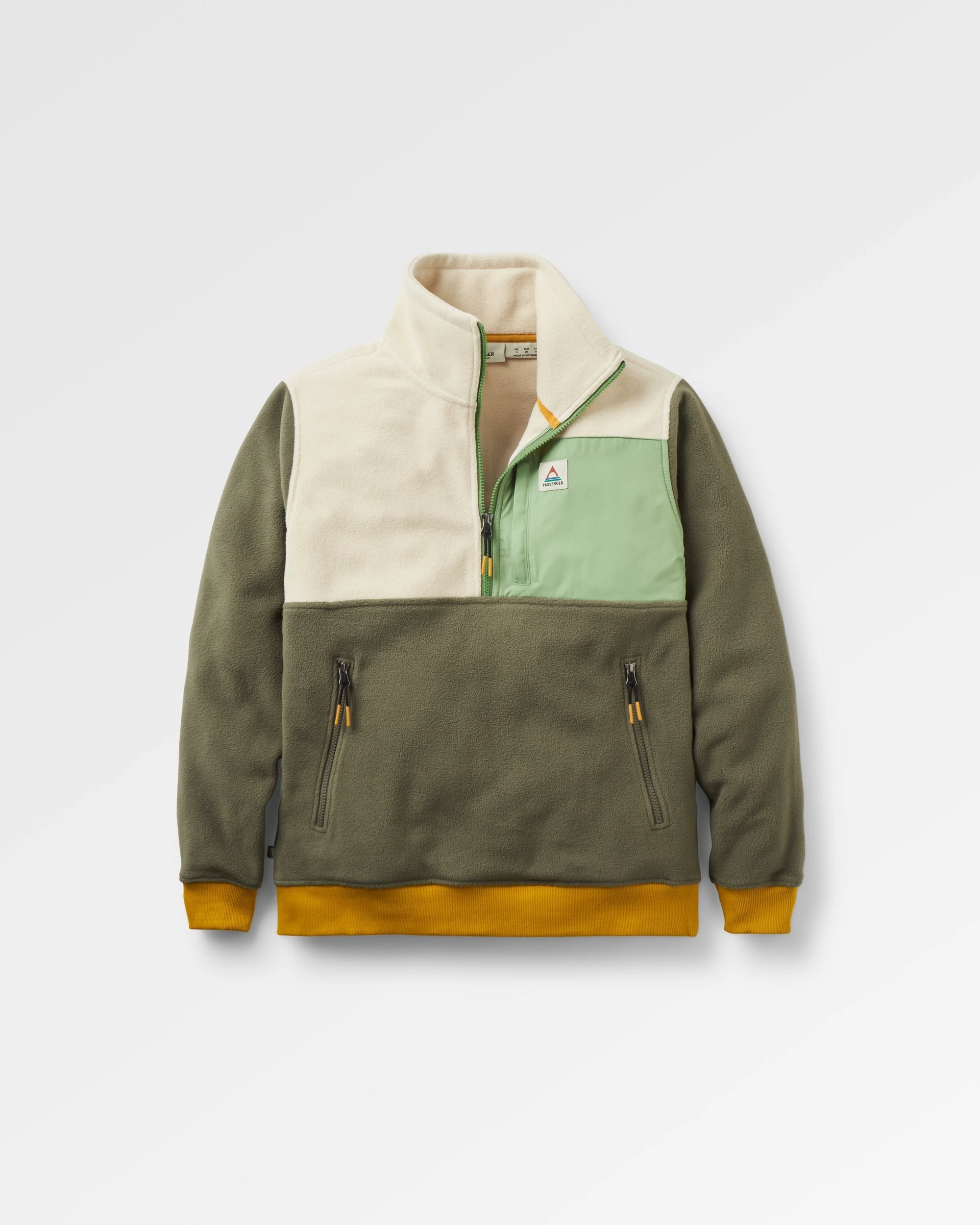 Caspian 1/2 Zip Recycled Polar Fleece - Dusty Olive