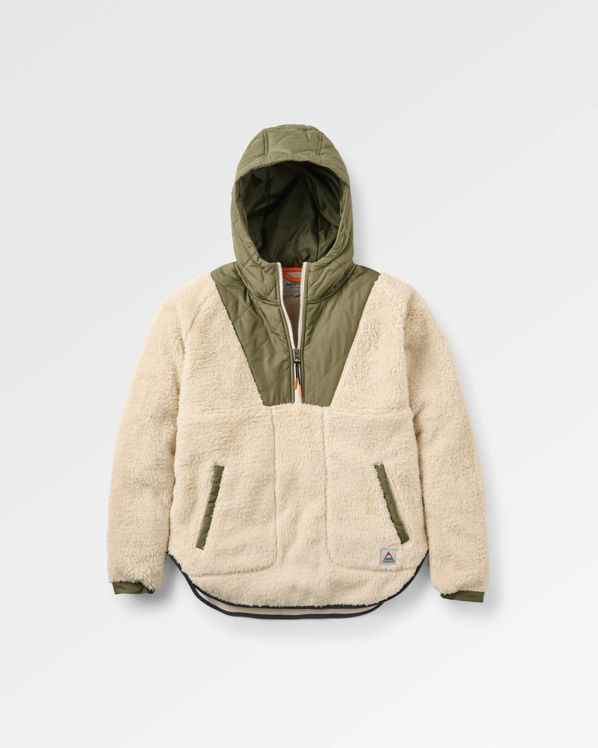 Beaumont Recycled Sherpa Hooded Fleece - Vintage White