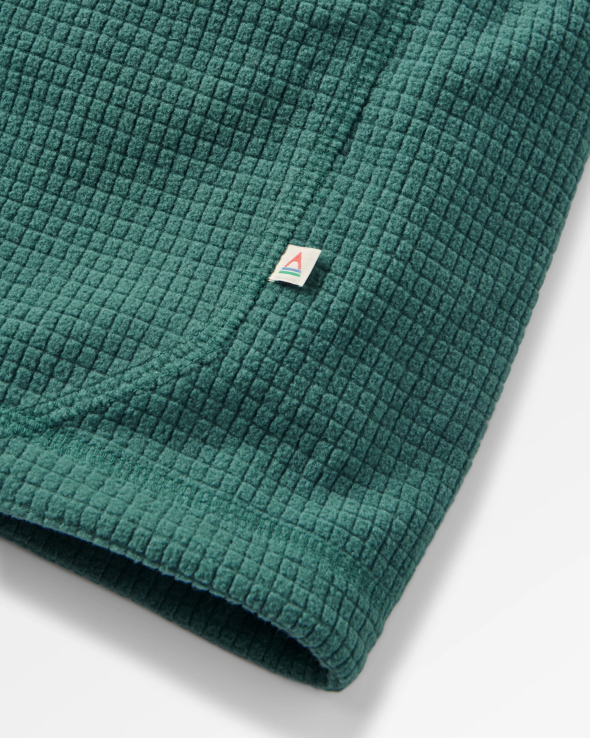 Forestscape Recycled Grid Fleece Crew - Deep Ocean