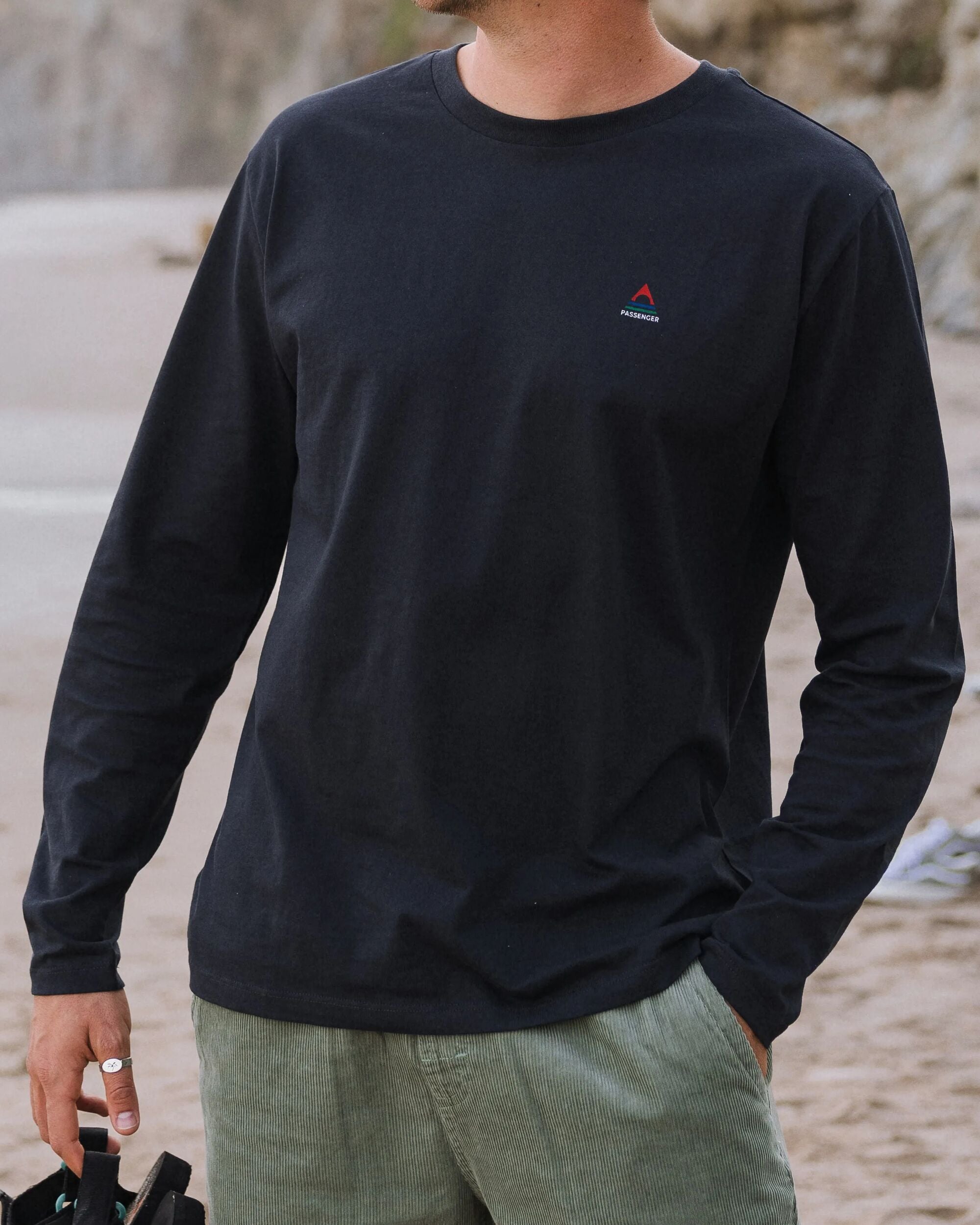 Classic Logo Recycled Cotton LS T-Shirt - Black
