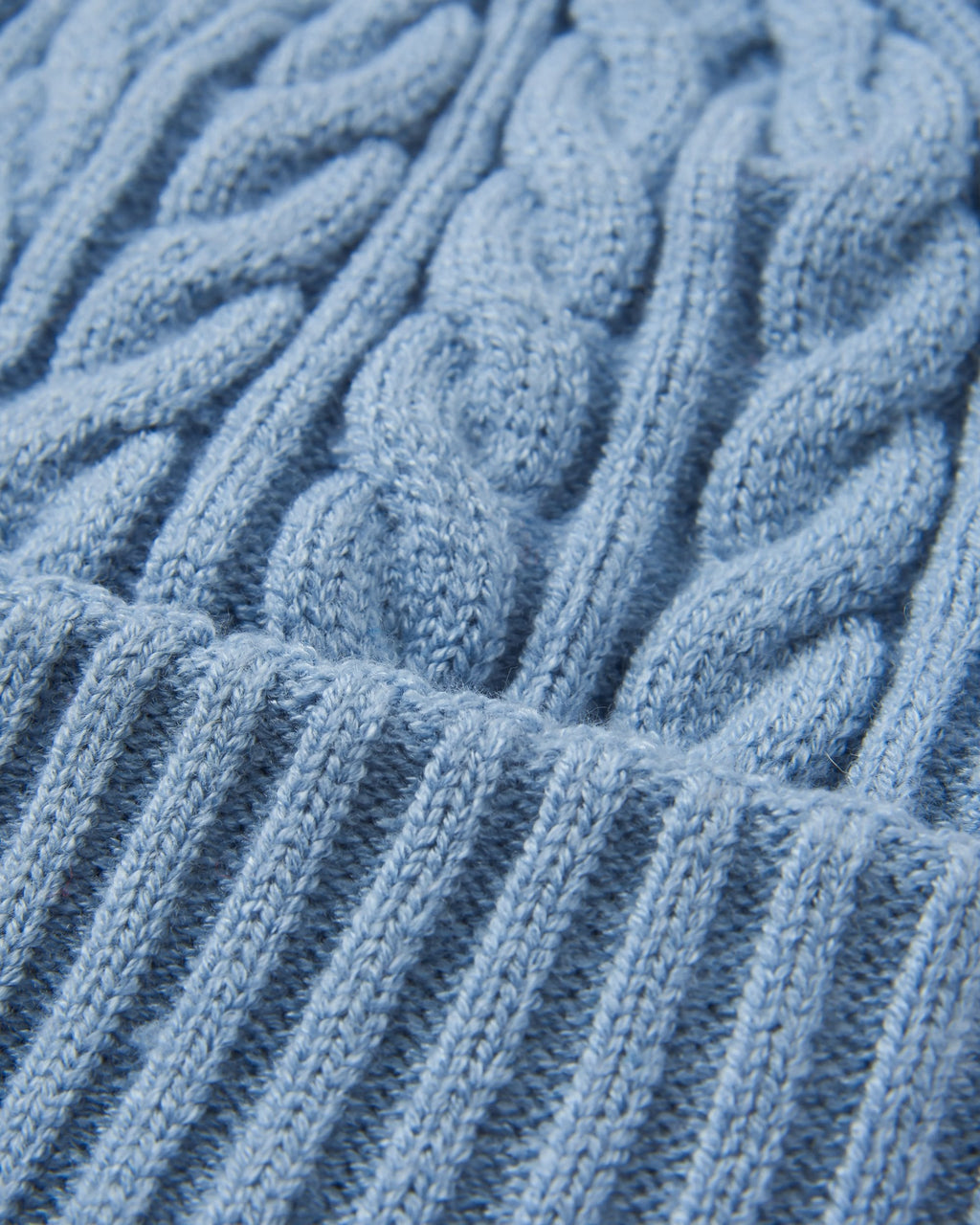 Fireside Recycled Cable Knit Beanie - Faded Denim