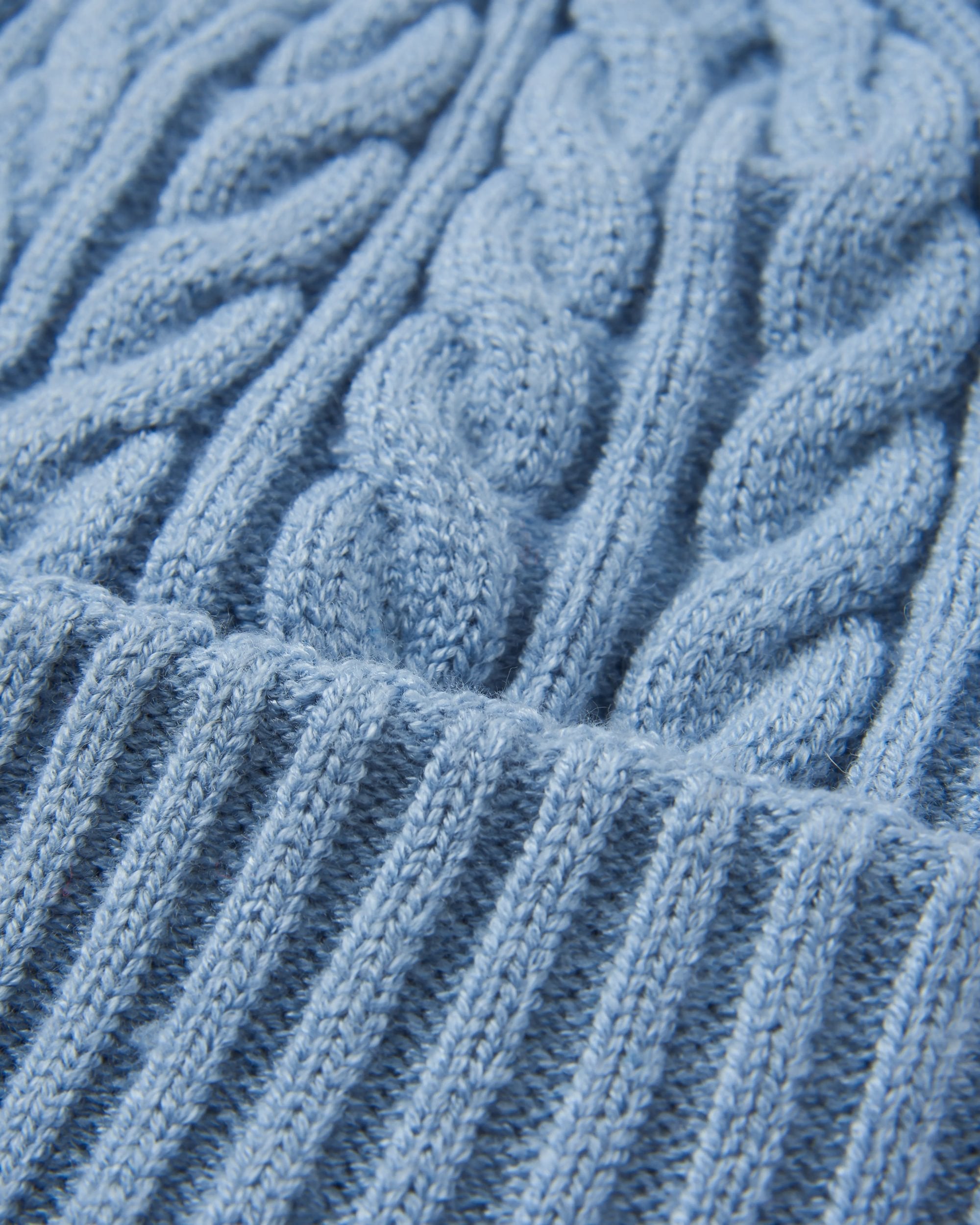 Fireside Recycled Cable Knit Beanie - Faded Denim