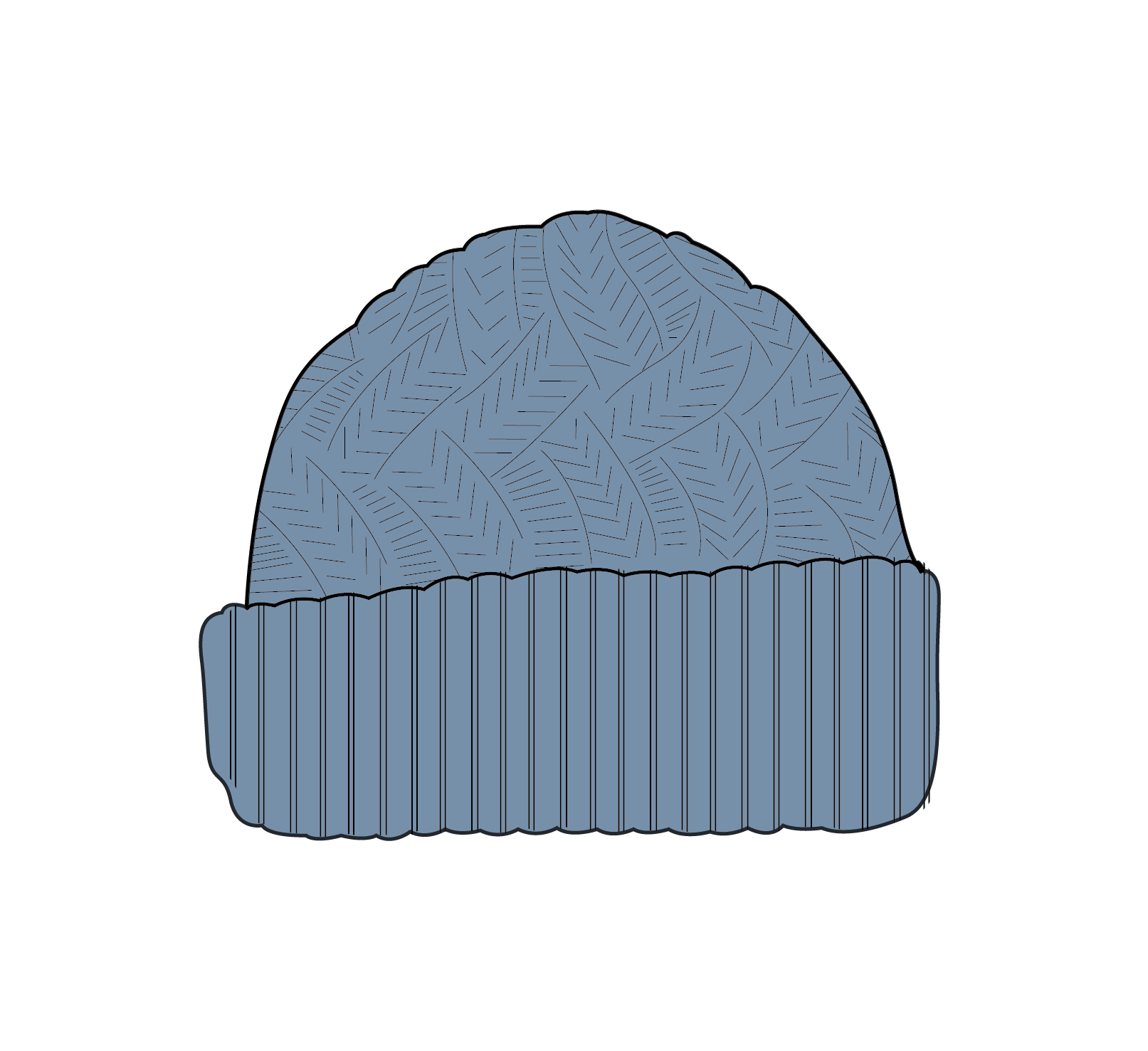 Fireside Recycled Cable Knit Beanie - Faded Denim