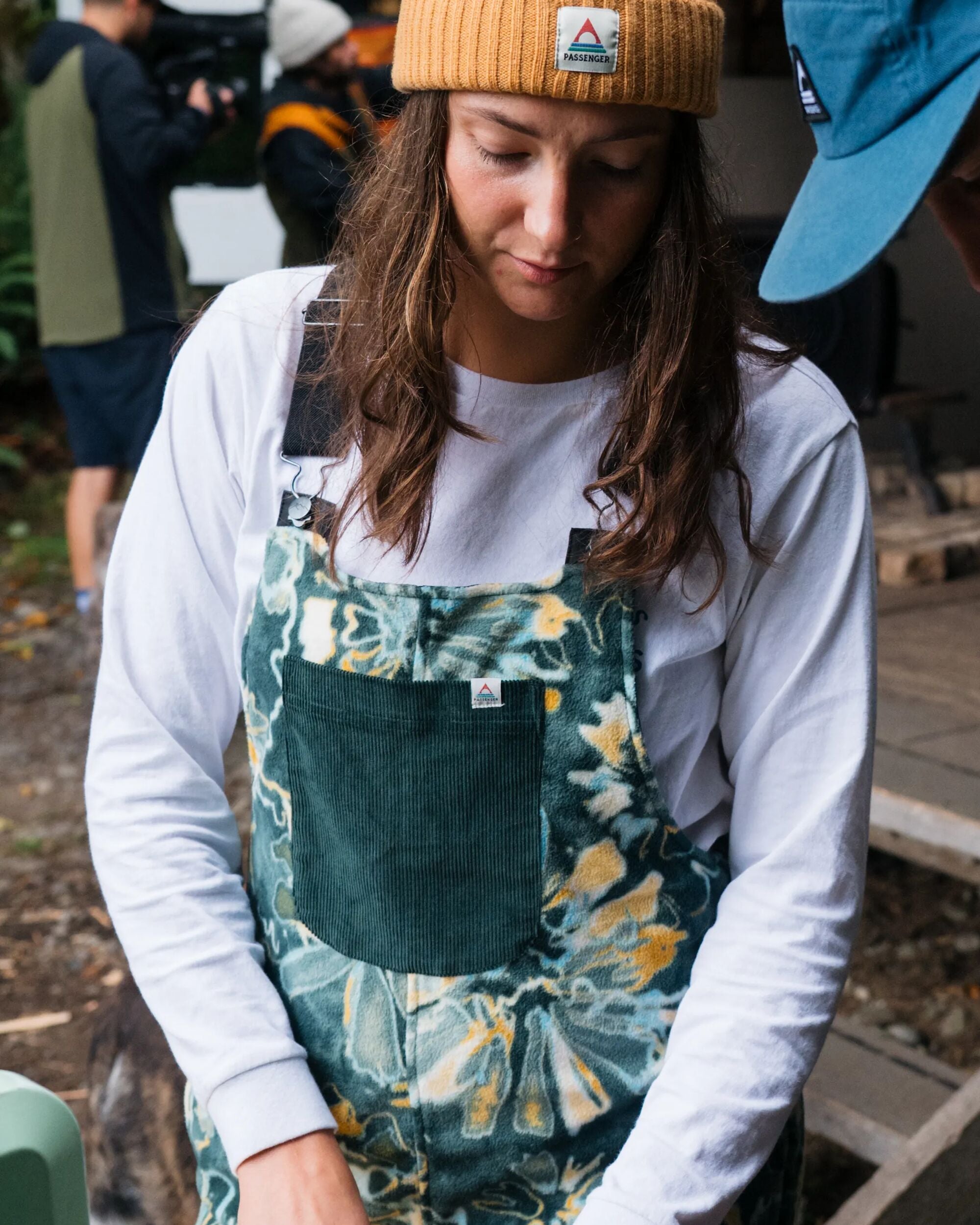 Ace Recycled Polar Fleece Dungarees - Frost Dark Fern