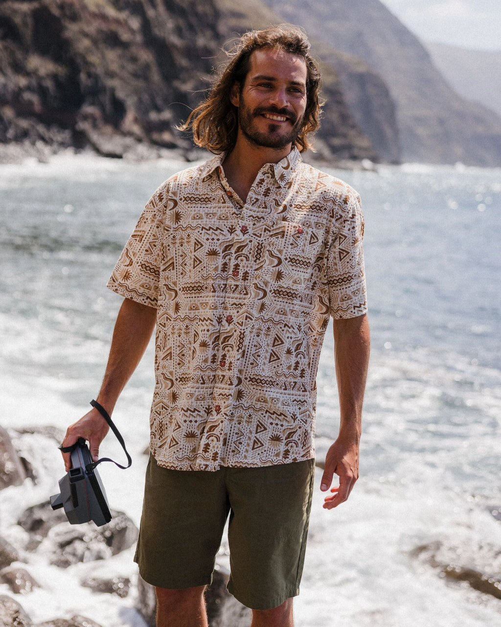 Chill Textured Short Sleeve Shirt - Elemental Geo Birch