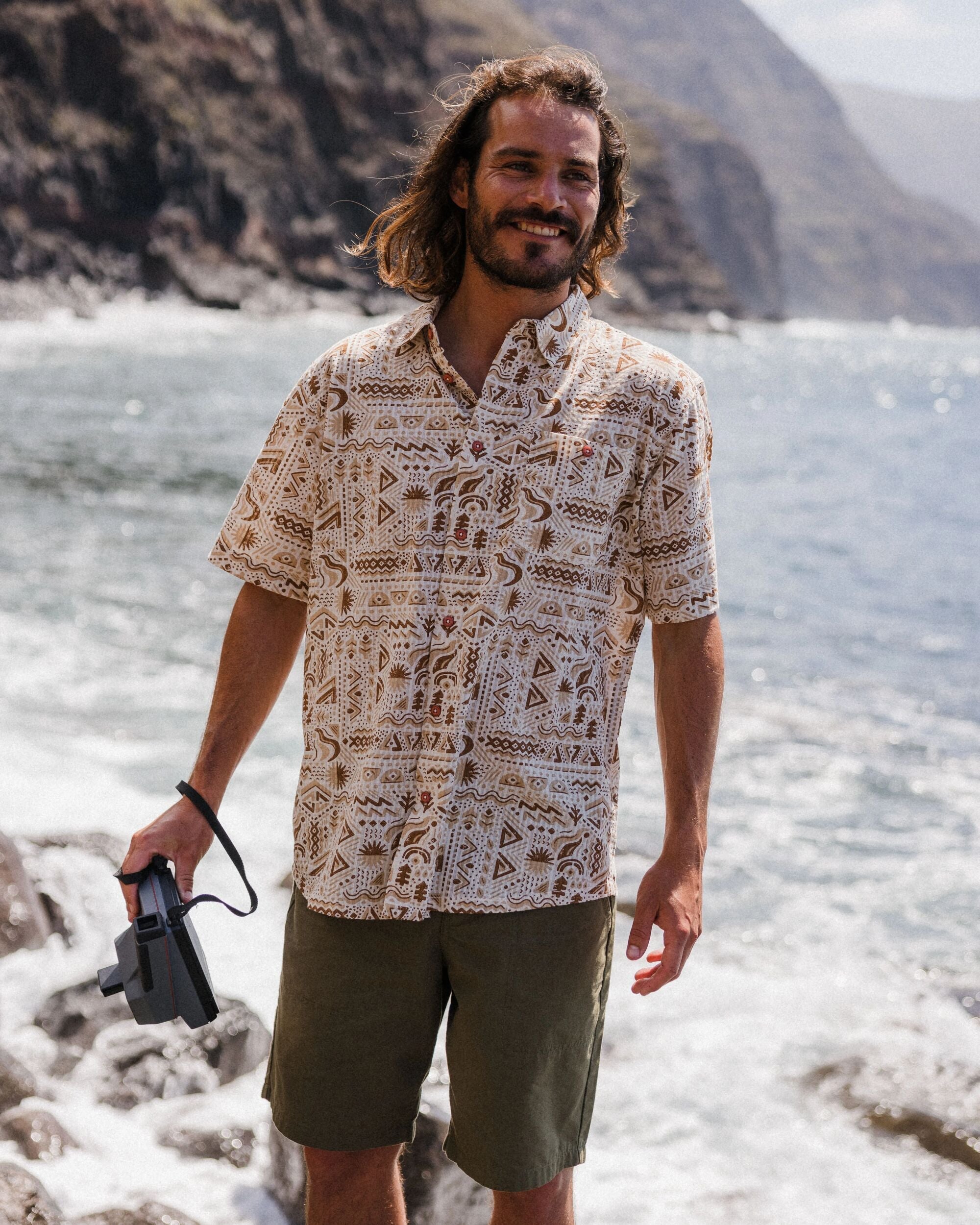 Chill Textured Short Sleeve Shirt - Elemental Geo Birch