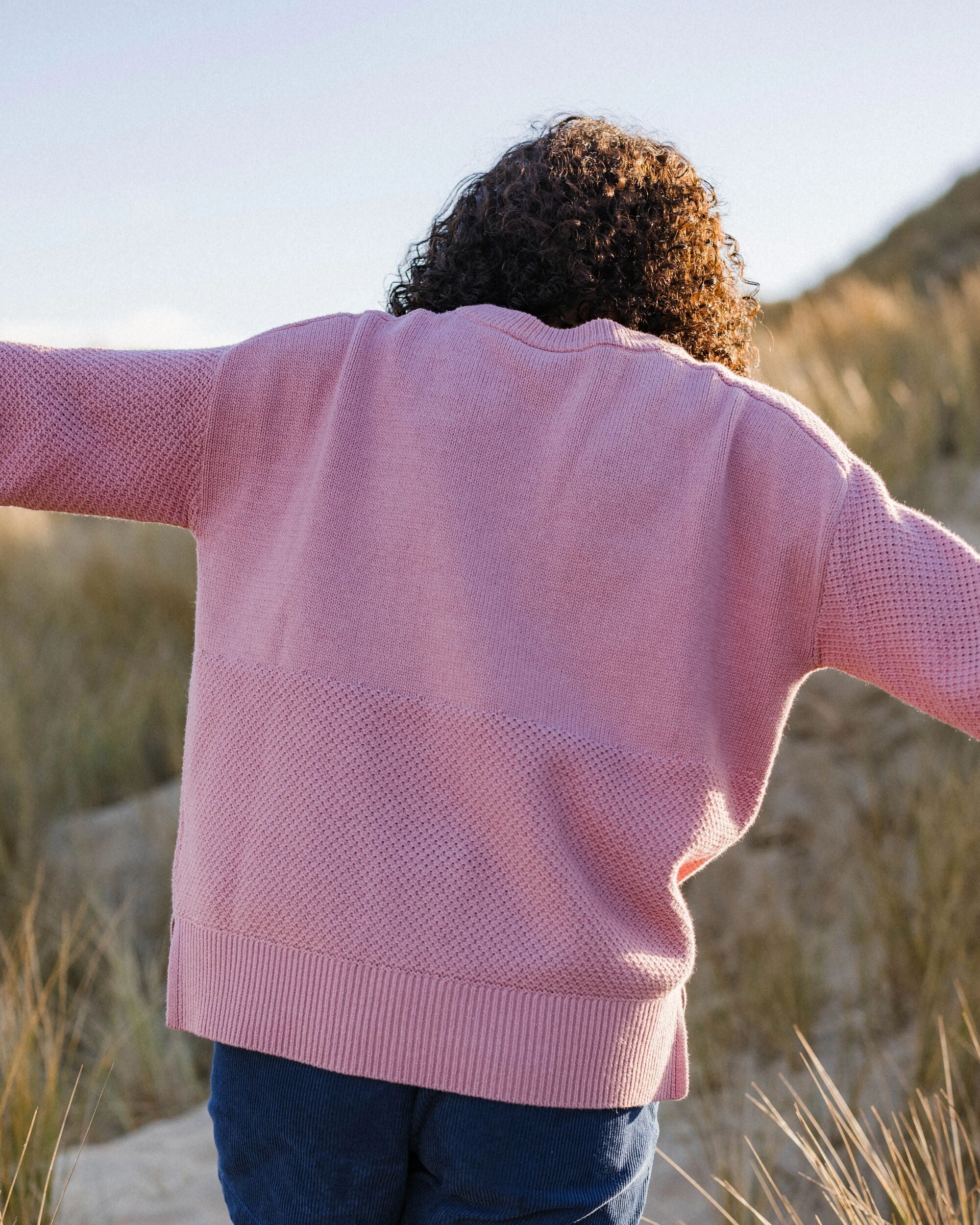 Cove Organic Cotton Knitted Jumper - Pink Haze