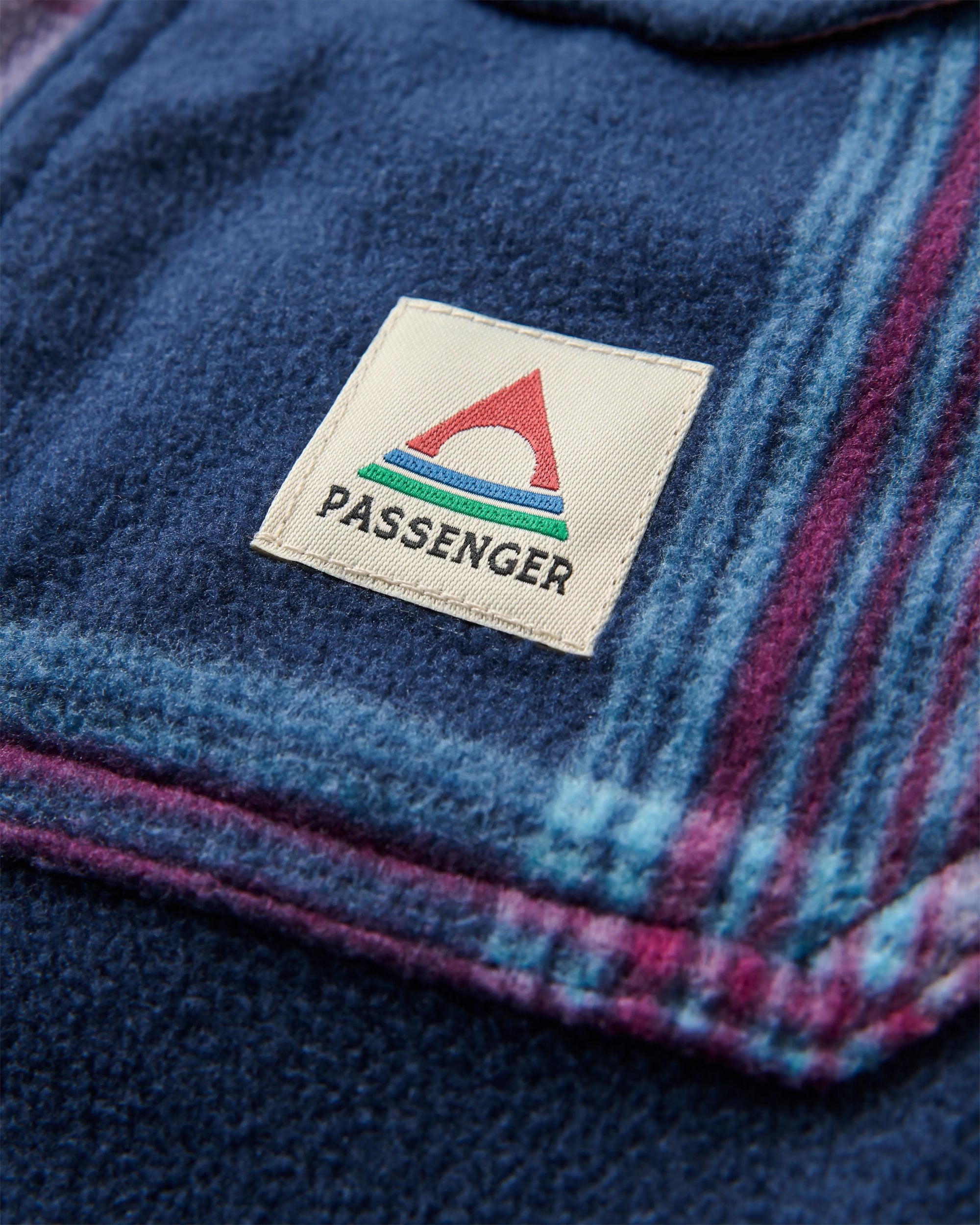 East Recycled Polar Fleece Shirt - Rich Navy/Pink Haze Check
