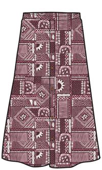 Hannah Skirt - Vintage Patchwork Wine