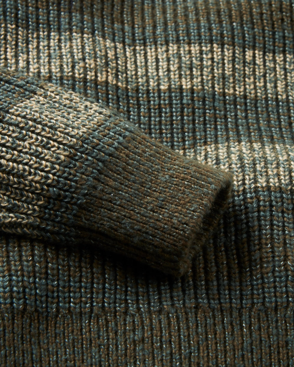 Fog Recycled Knitted Jumper - Dark Olive Multi Stripe