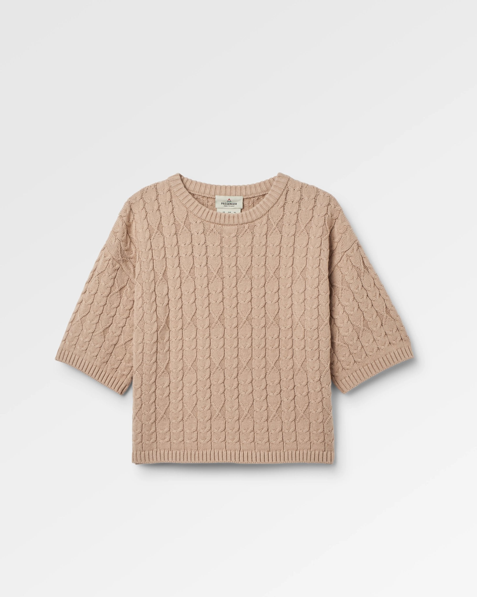 Homely Short Sleeve Knitted Jumper - Simply Taupe