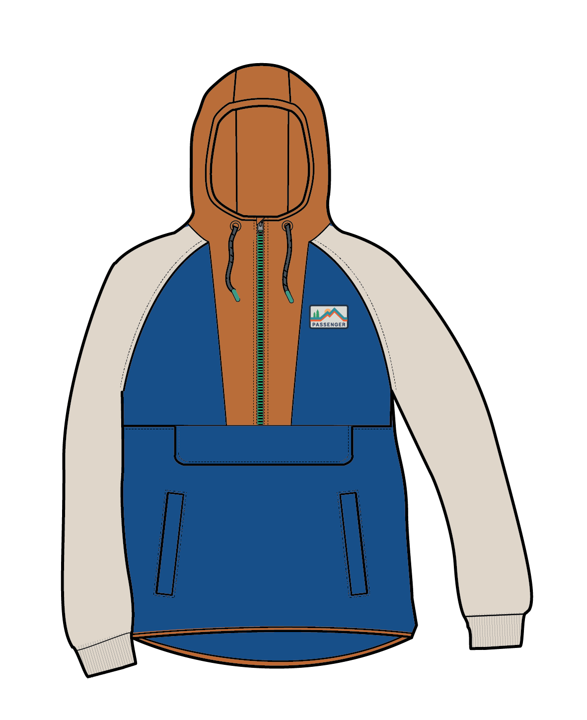 Alexander Recycled Polar Hooded Fleece - Azure Blue