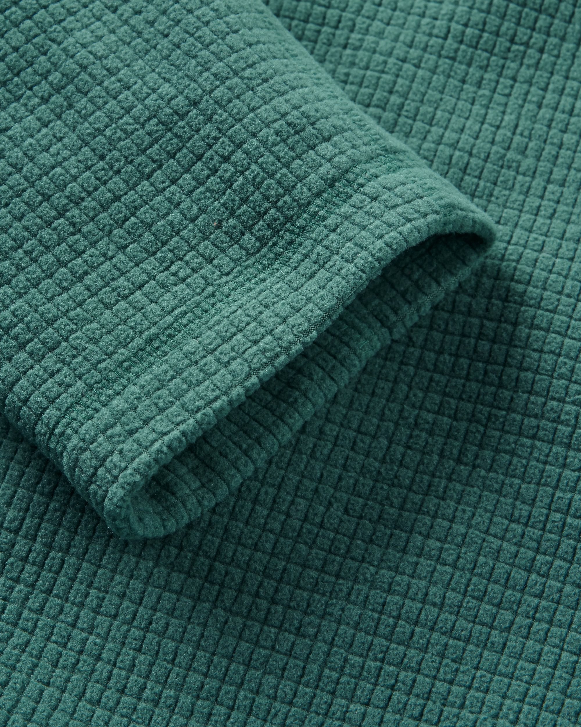 Forestscape Recycled Grid Fleece Crew - Deep Ocean