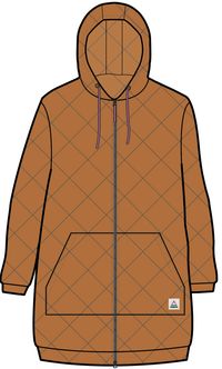 Getaway Recycled Quilted Full Zip Hoodie - Burnt Orange