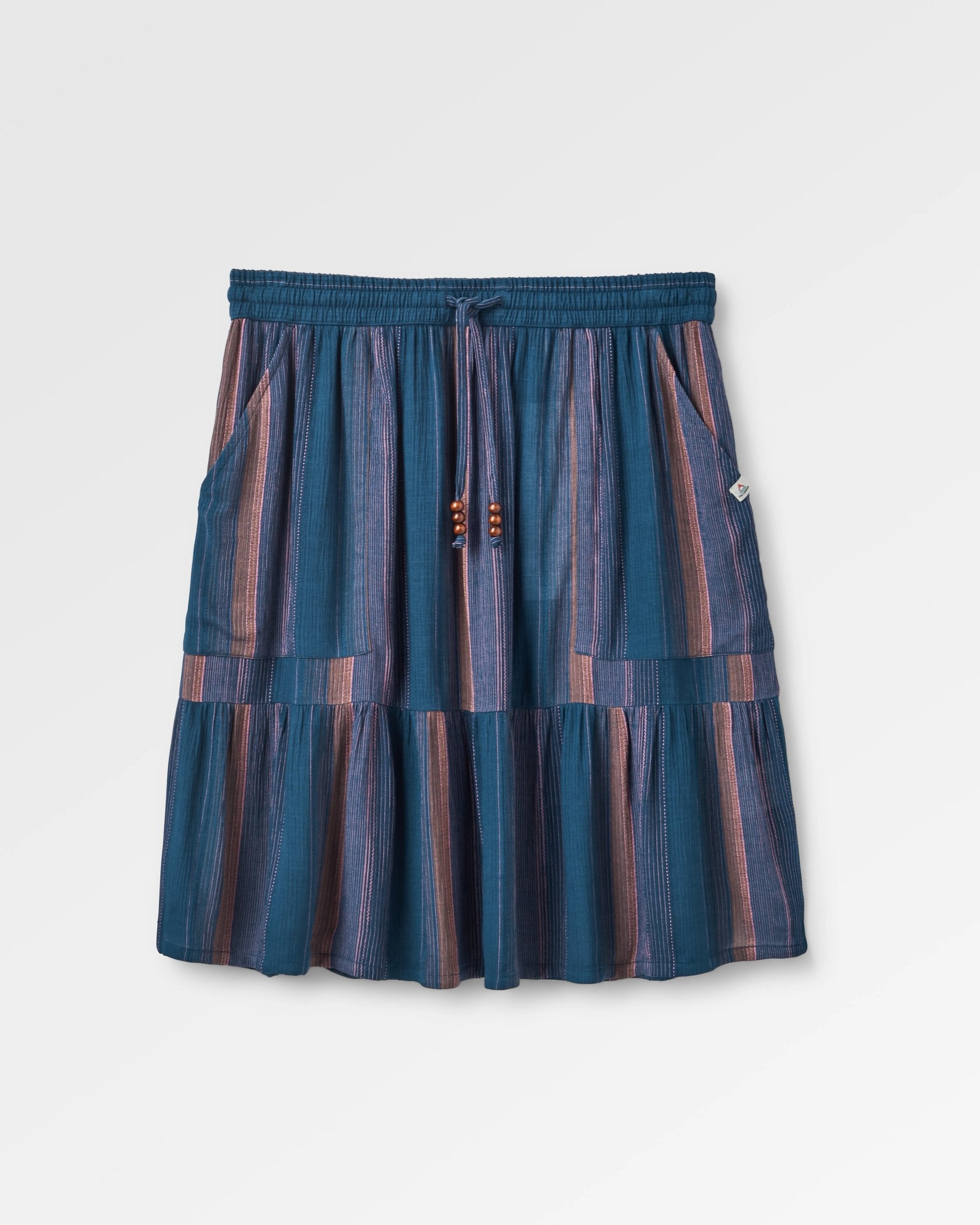 Dew EcoVero Woven Skirt - Dark Denim Multi Stripe