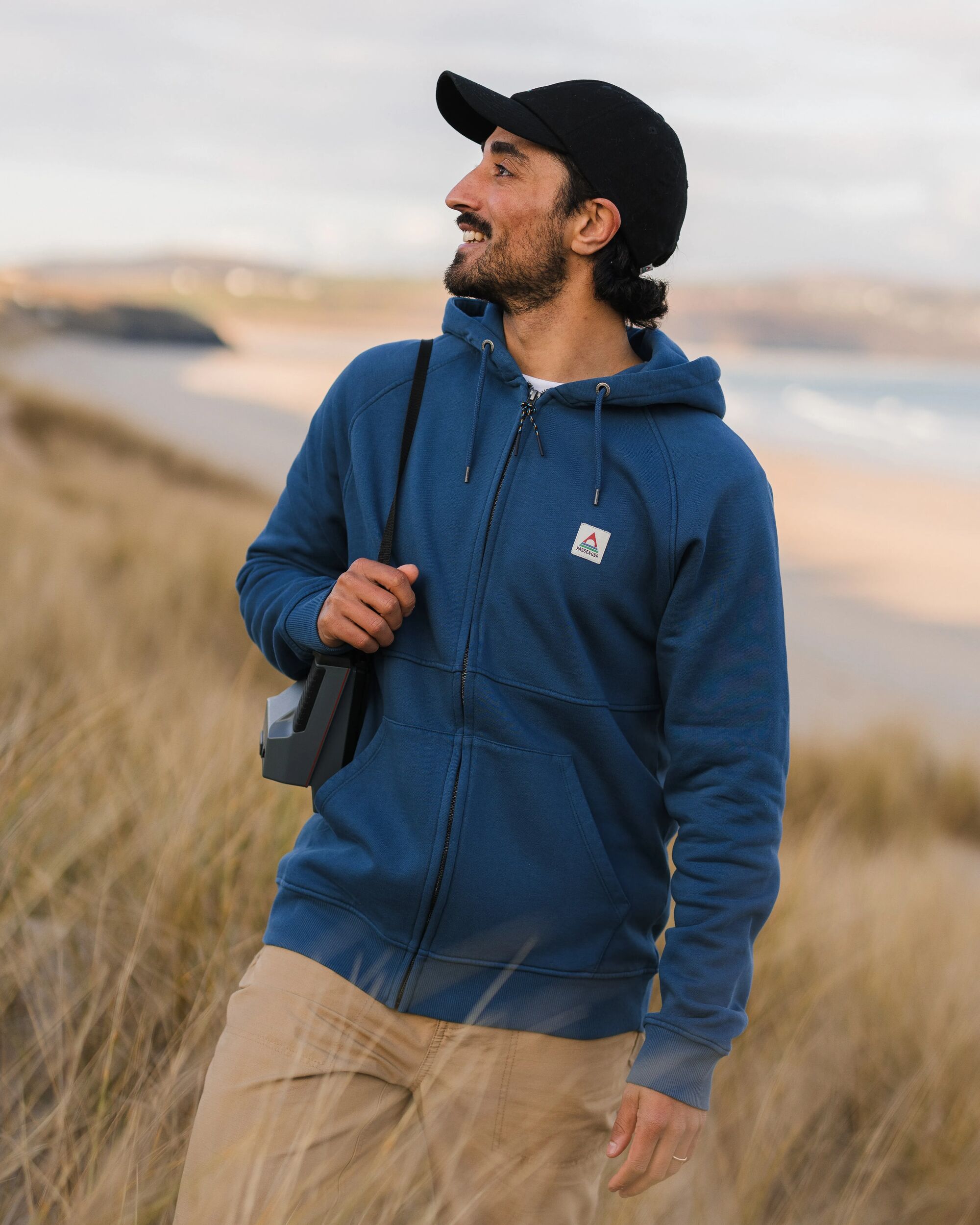 Heritage Full Zip Recycled Cotton Hoodie - Dark Denim