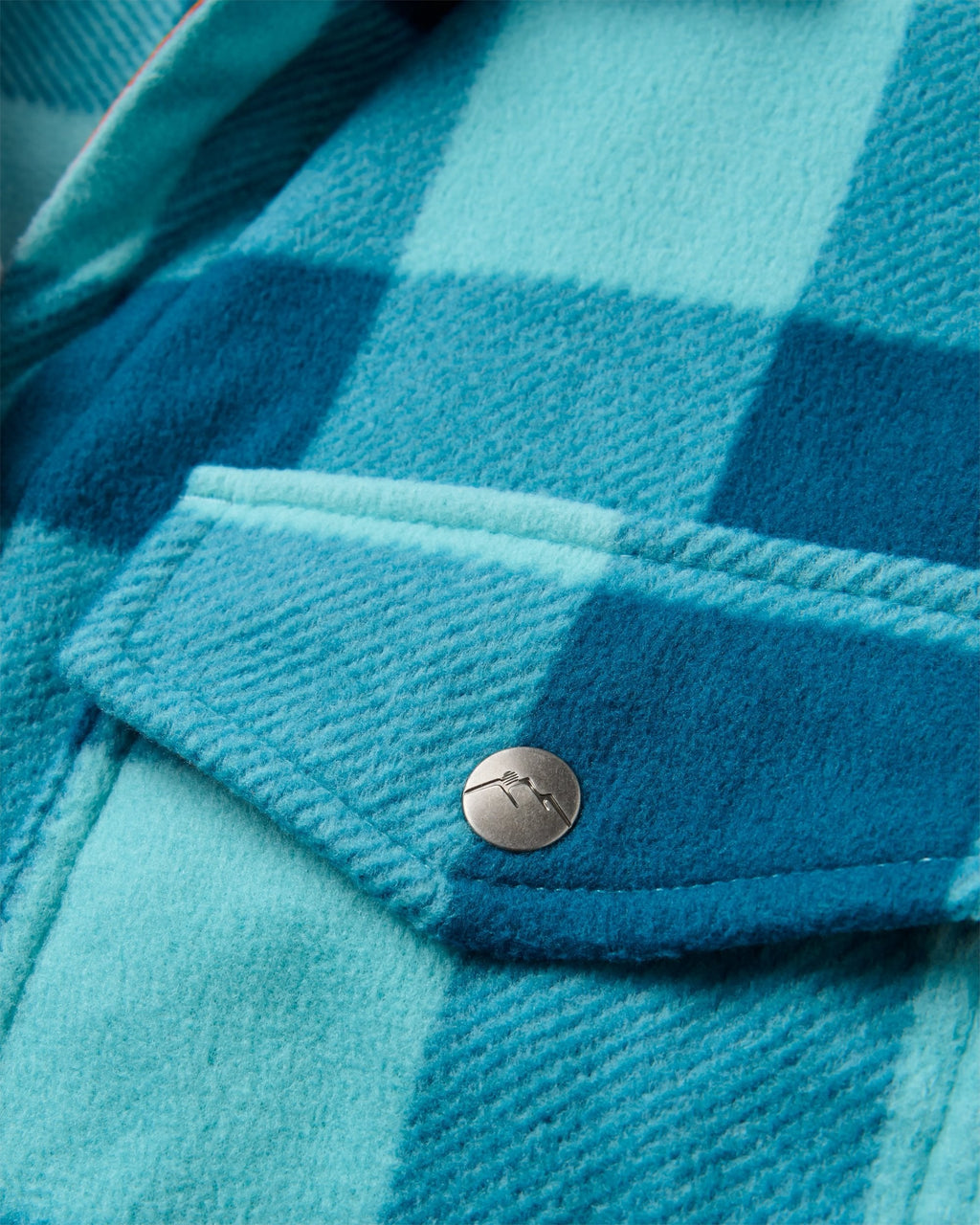 East Recycled Polar Fleece Shirt - Retro Blue Check