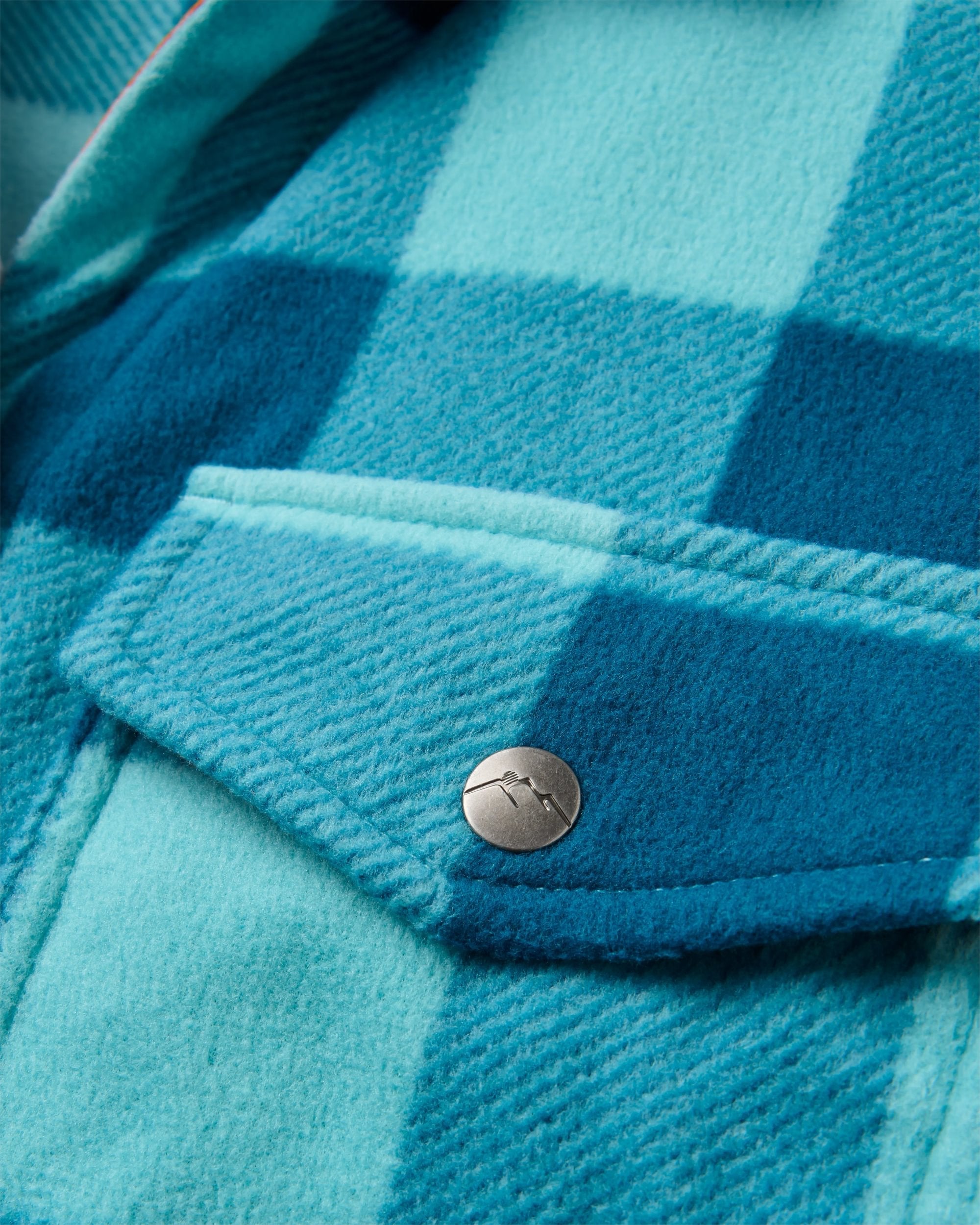 East Recycled Polar Fleece Shirt - Retro Blue Check