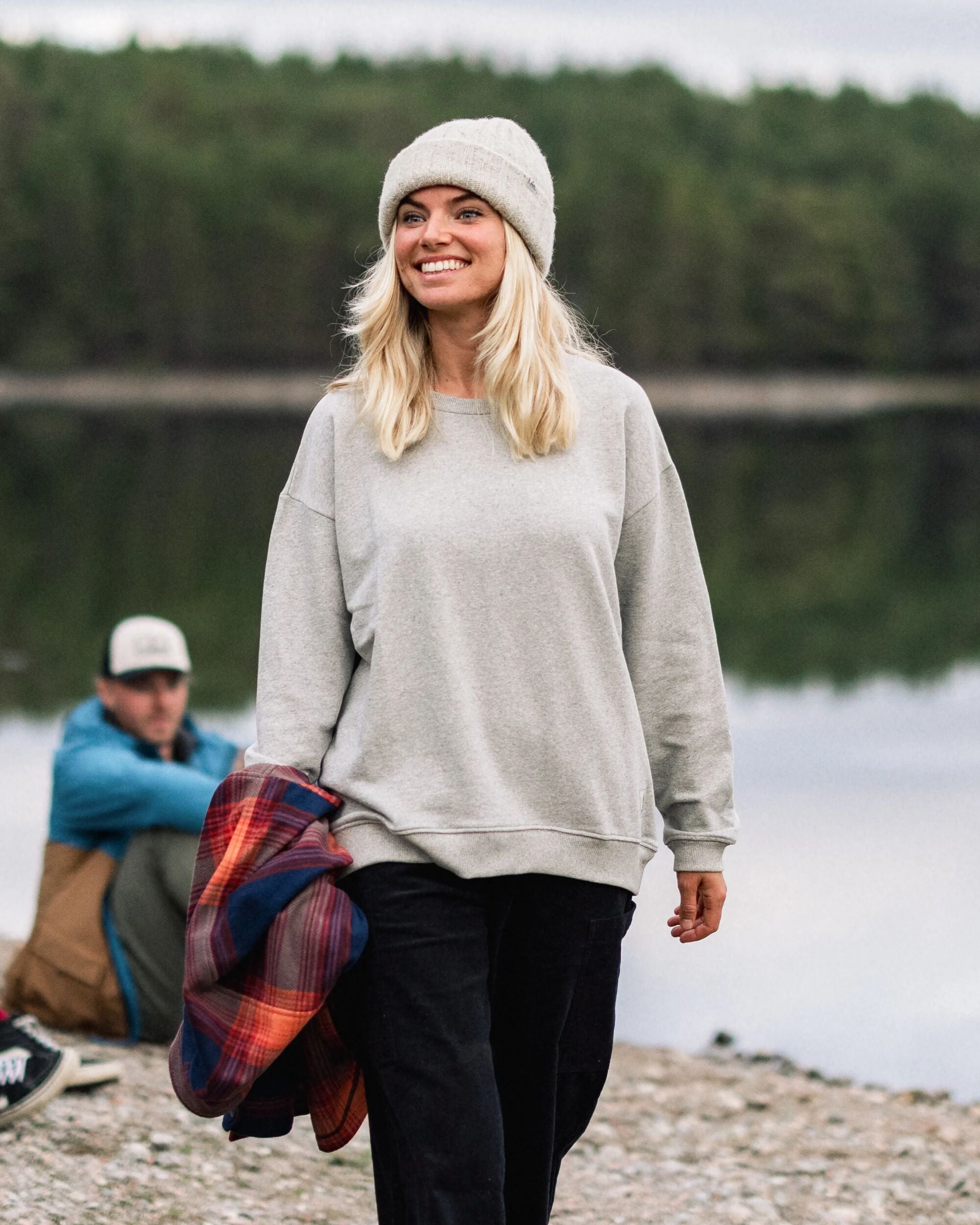 Heritage Recycled Cotton Sweatshirt - Mid Grey Marl