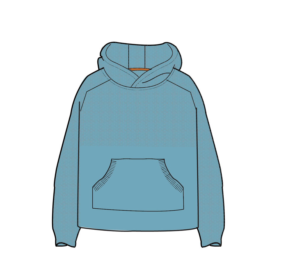 Cove Organic Cotton Knitted Hoodie - Retro Blue