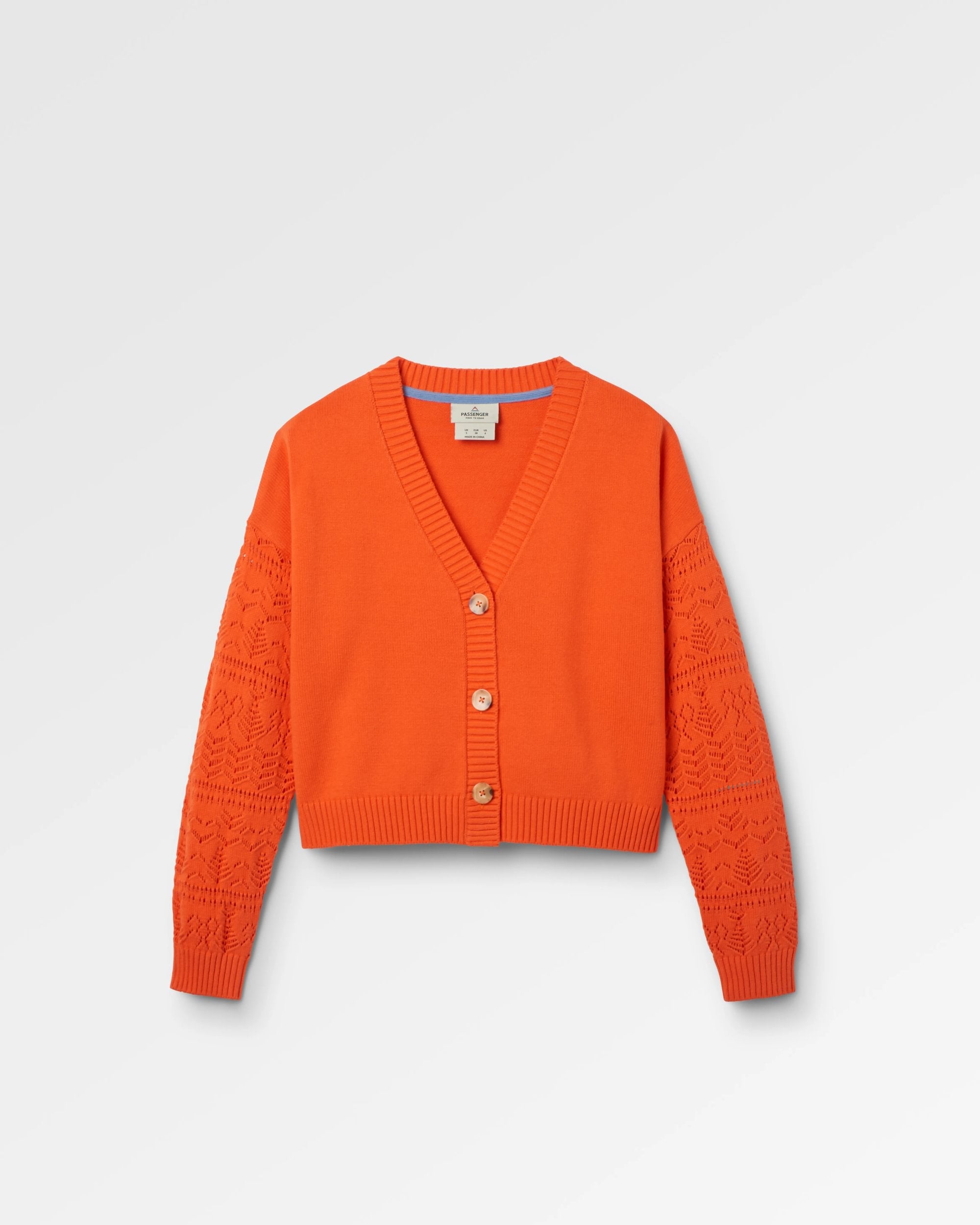 Grace Open Knit Cardigan - Ember Orange