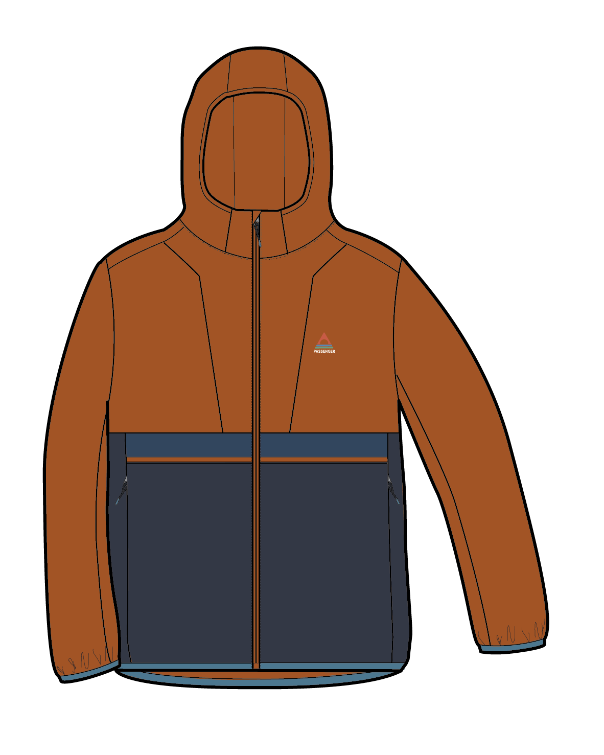 Gusto Recycled Windshell Jacket - Sunset Orange/Charcoal