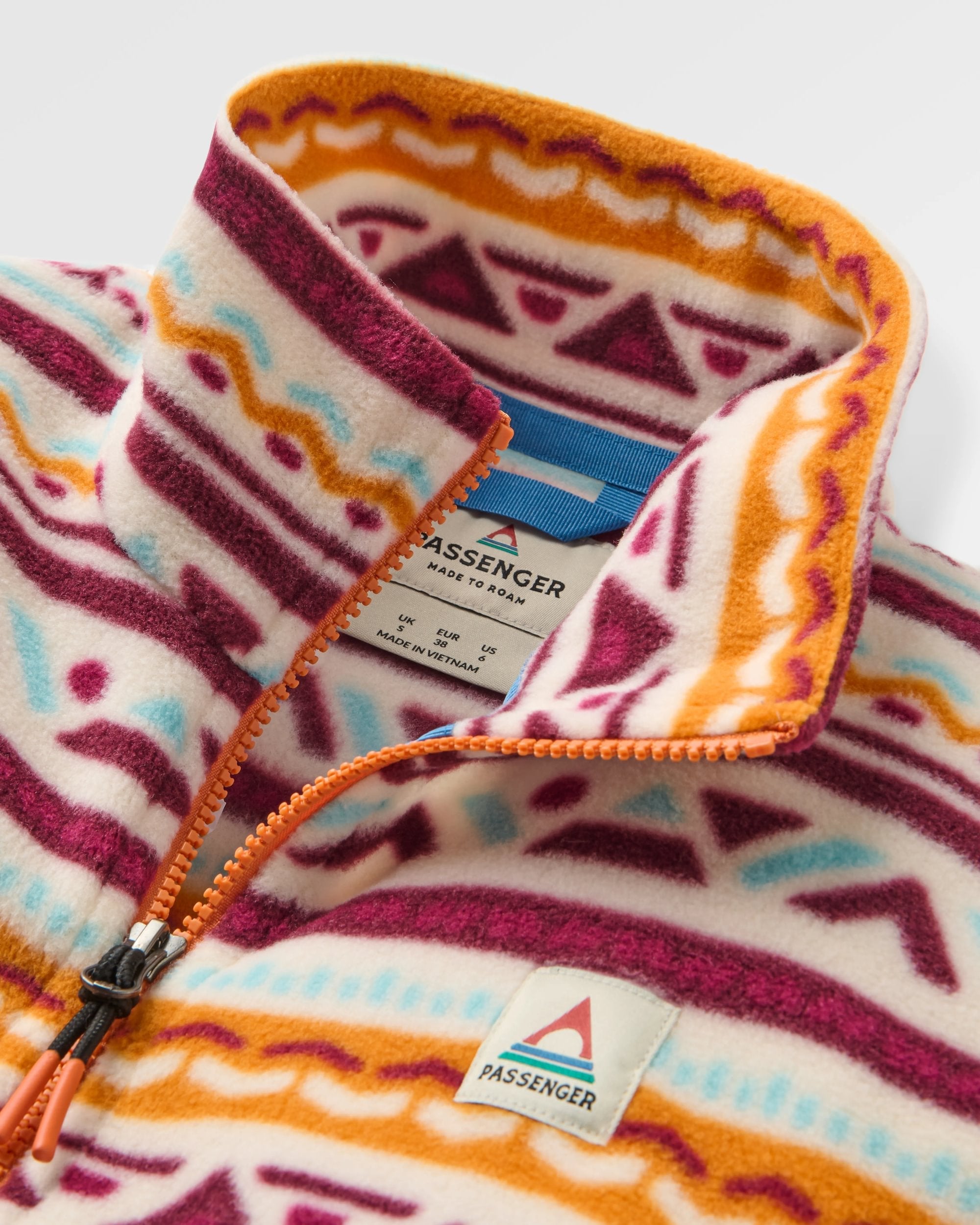 Ayla Recycled Micro Polartec® Fleece - Geo Tracks Birch