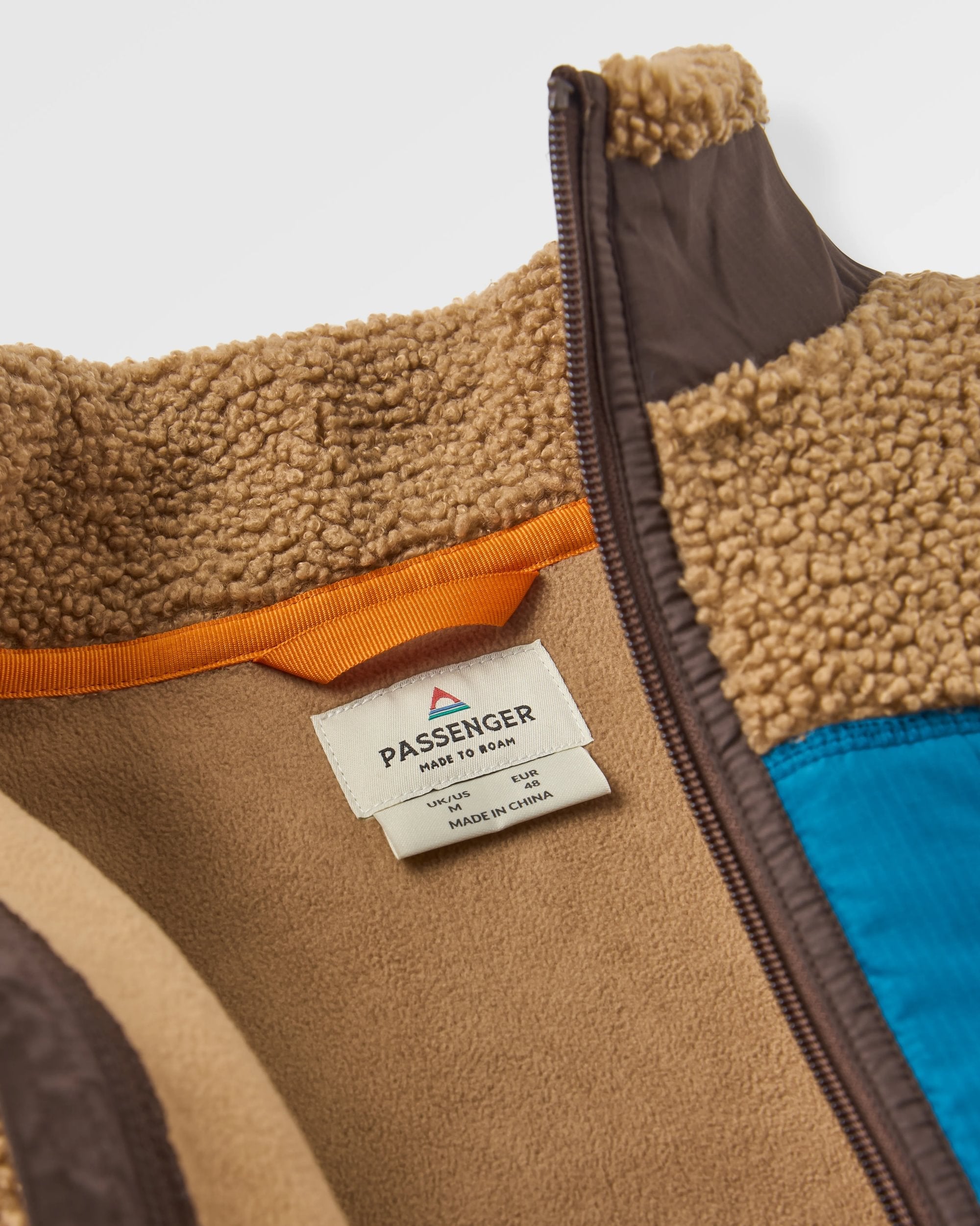 Born Explorer Recycled Polar-Lined Sherpa Fleece - Caramel/Espresso
