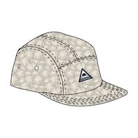 Fixie Recycled Cord 5 Panel Cap - Golden Spice/ Seaweed Pebble Grey