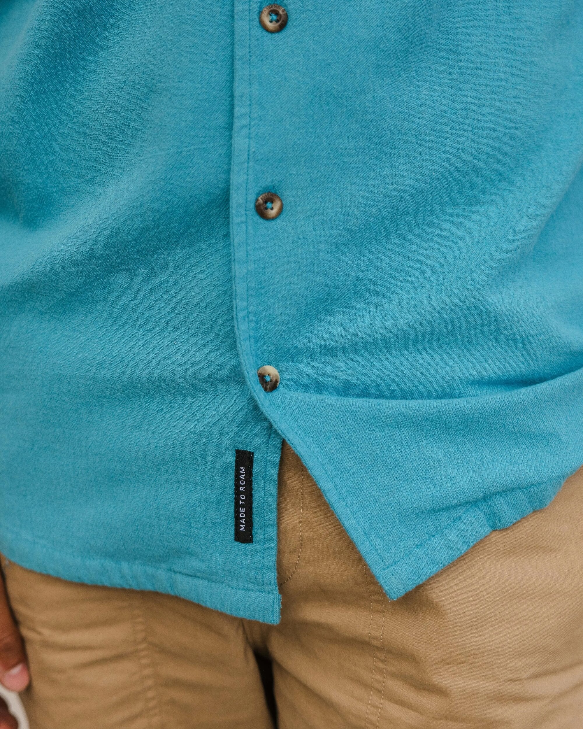 Cove Organic Cotton Short Sleeve Shirt - Blue Pool