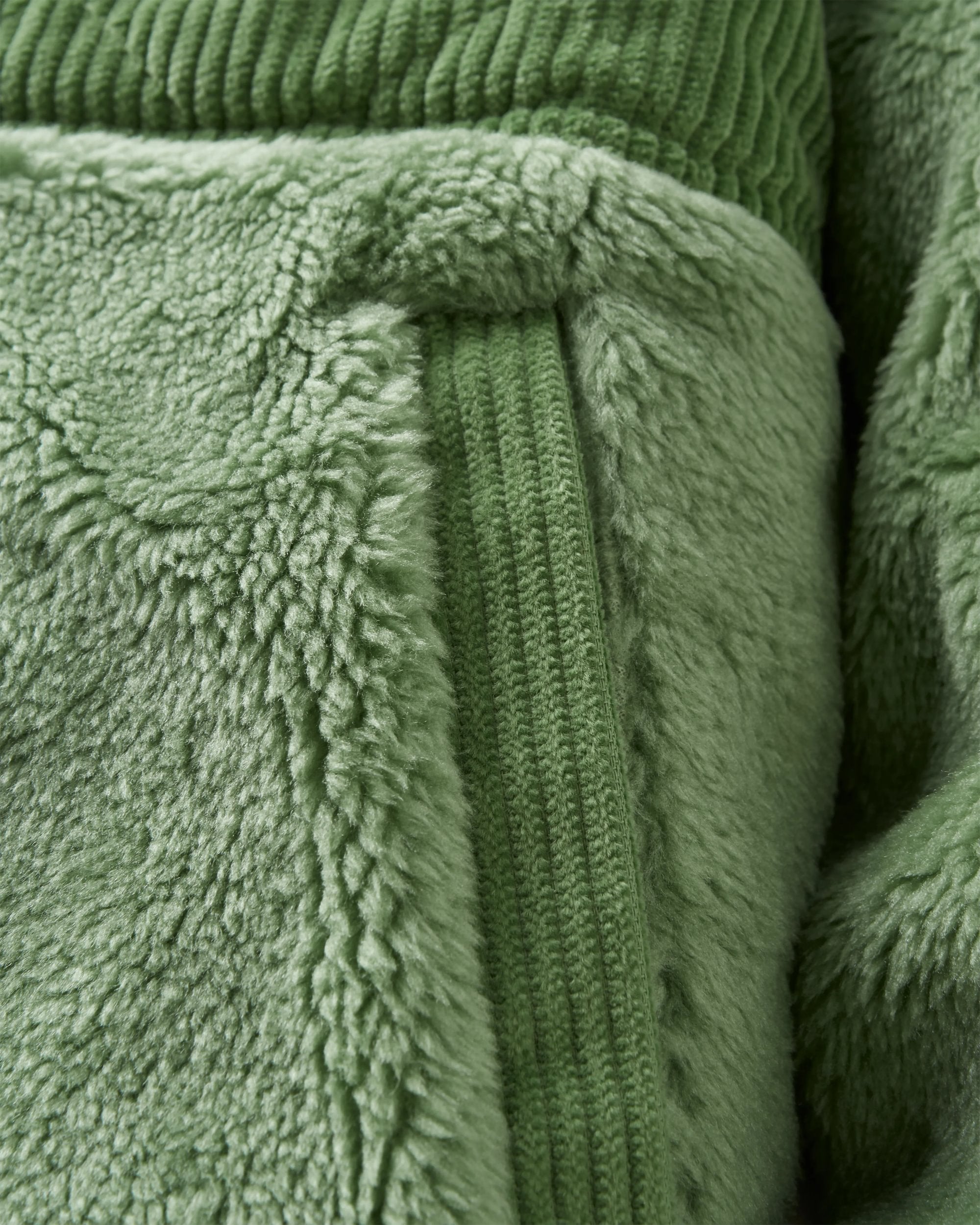 Awaken Recycled Deep-Pile Sherpa Fleece - Stem Green