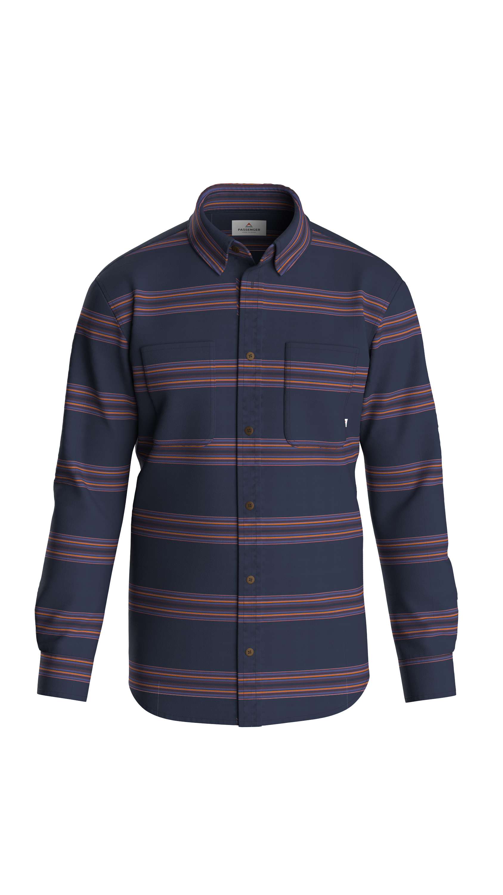 Backcountry Stripe Light Shirt - Rich Navy/Deep Plum Stripe