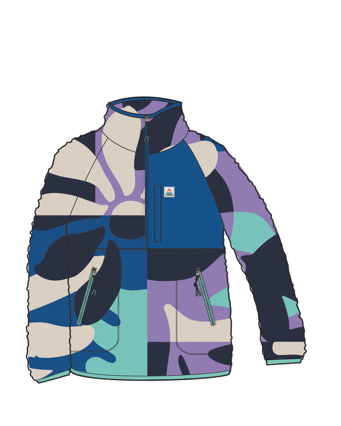 Home Recycled Sherpa Fleece - Mountain Foliage Purple