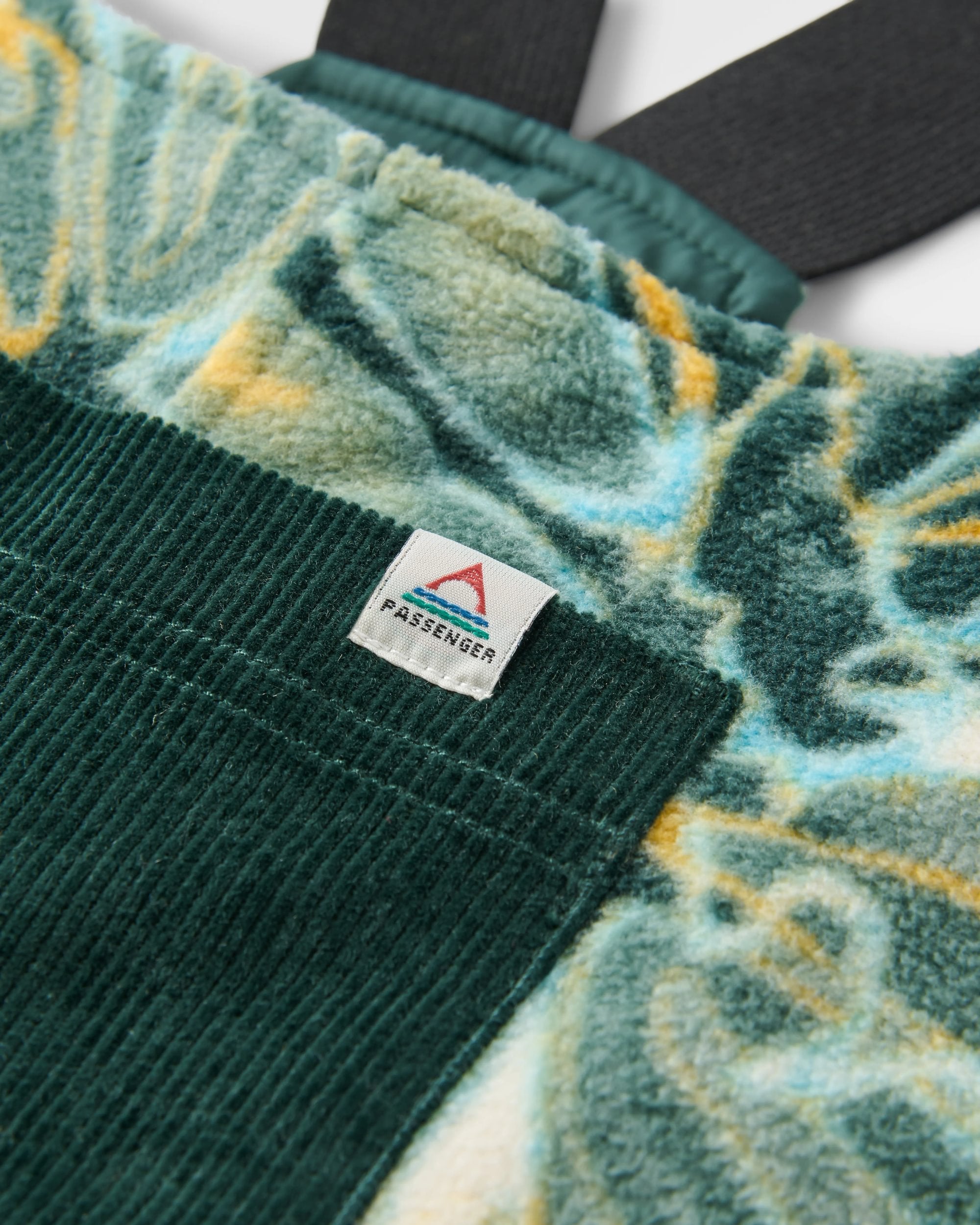 Ace Recycled Polar Fleece Dungarees - Frost Dark Fern