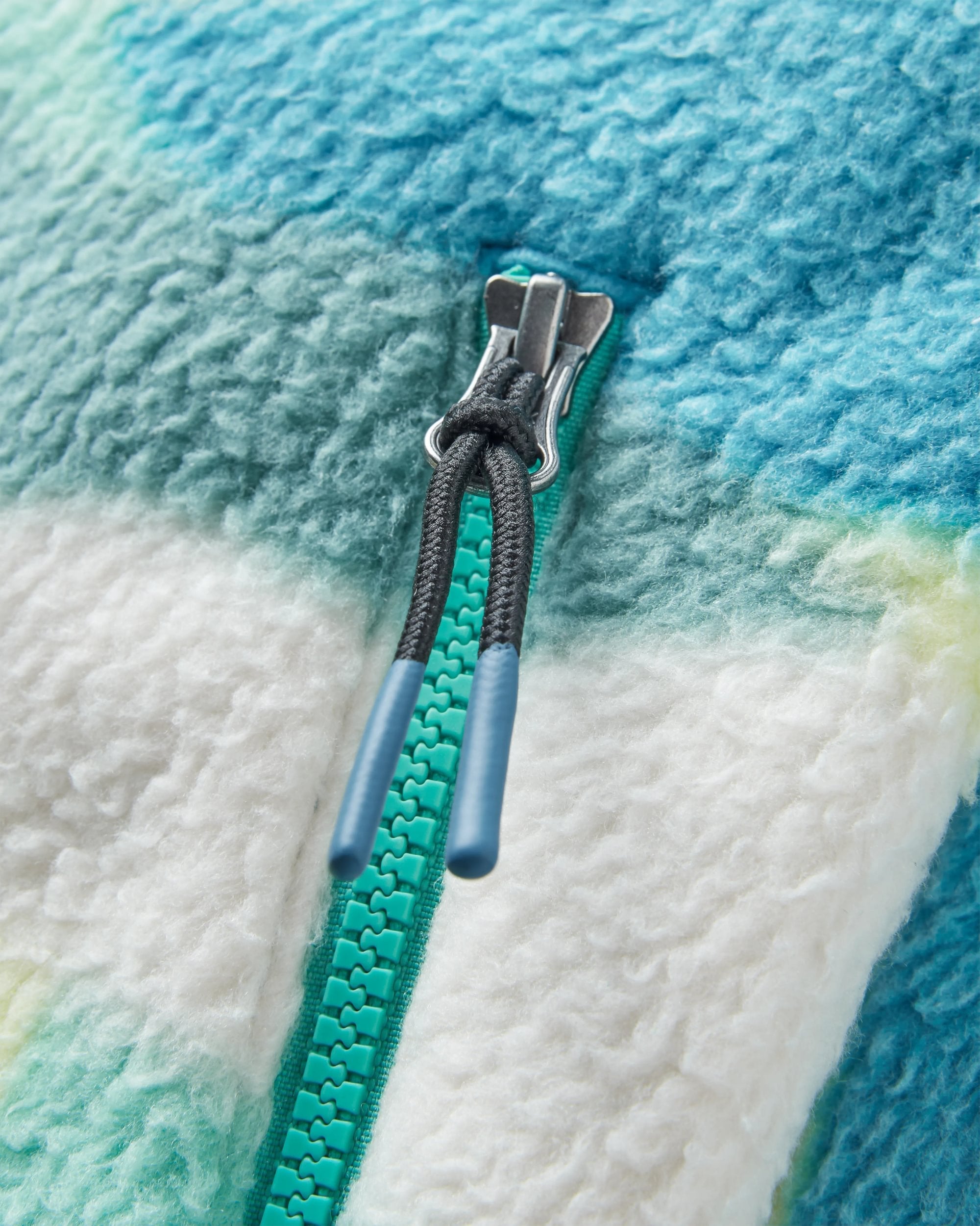 Fairbanks Full Zip Recycled Sherpa Fleece - Vista Patchwork Aqua