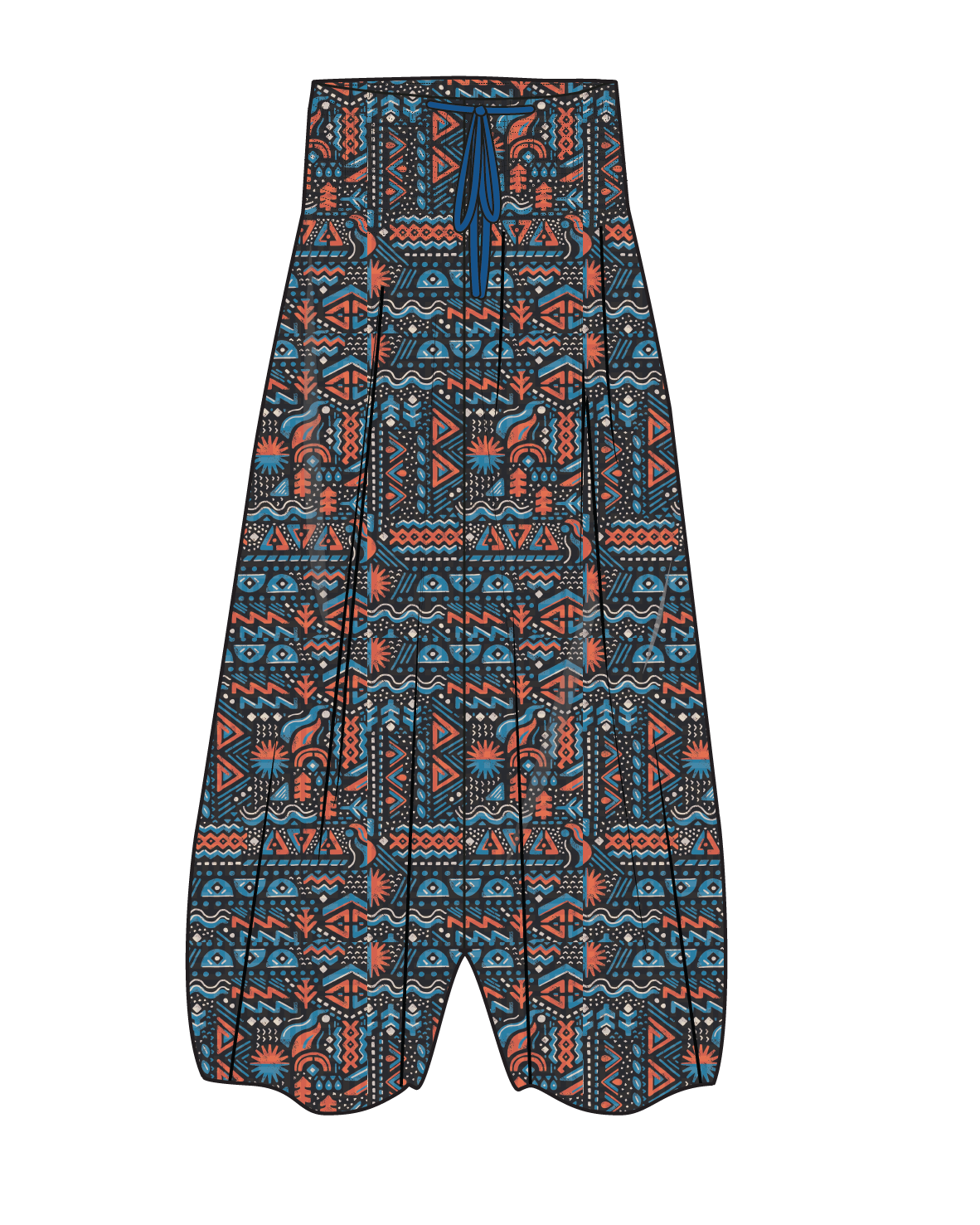 Daylily Loose Trouser - Elemental Geo Black