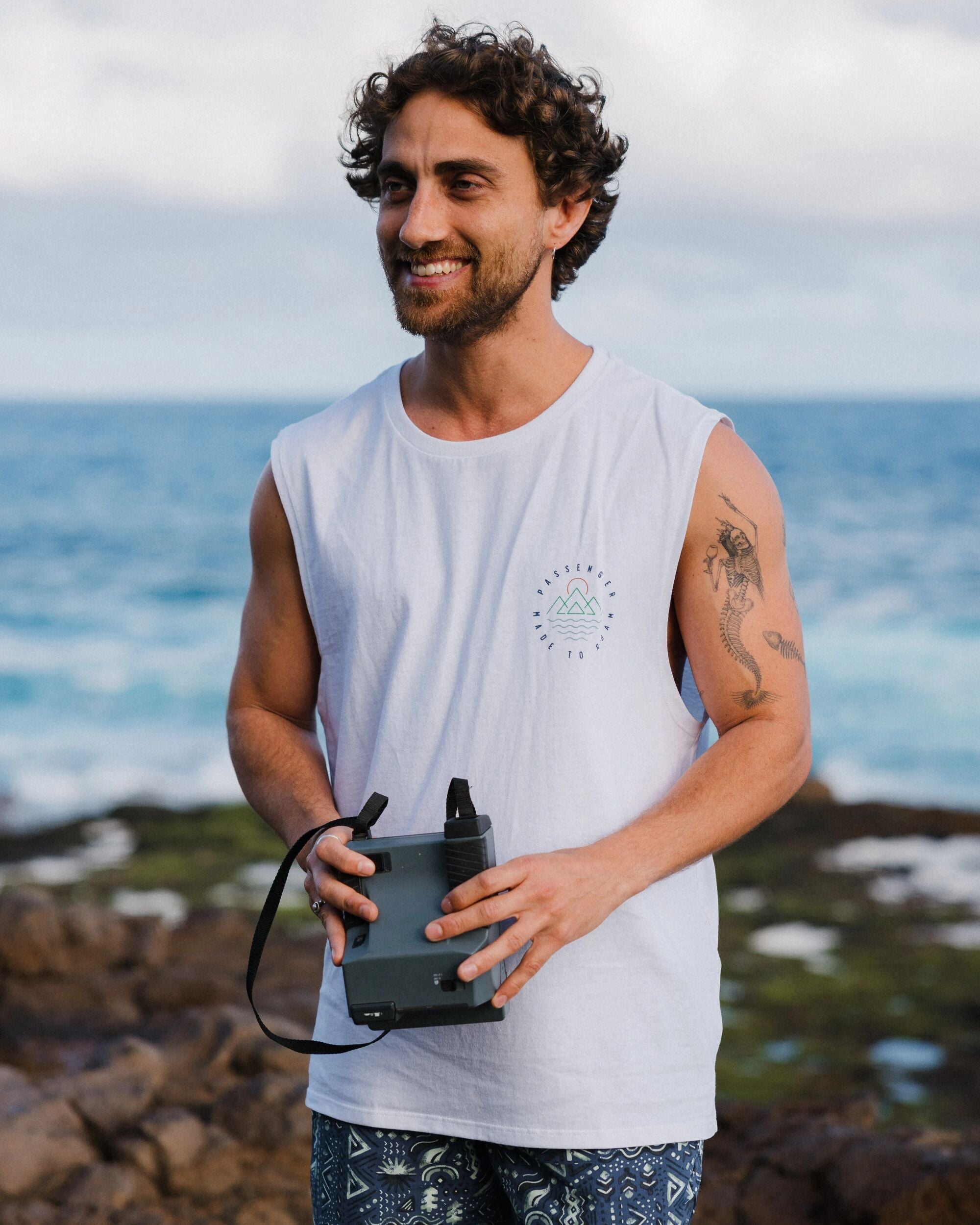 Escapism Recycled Cotton Vest - White