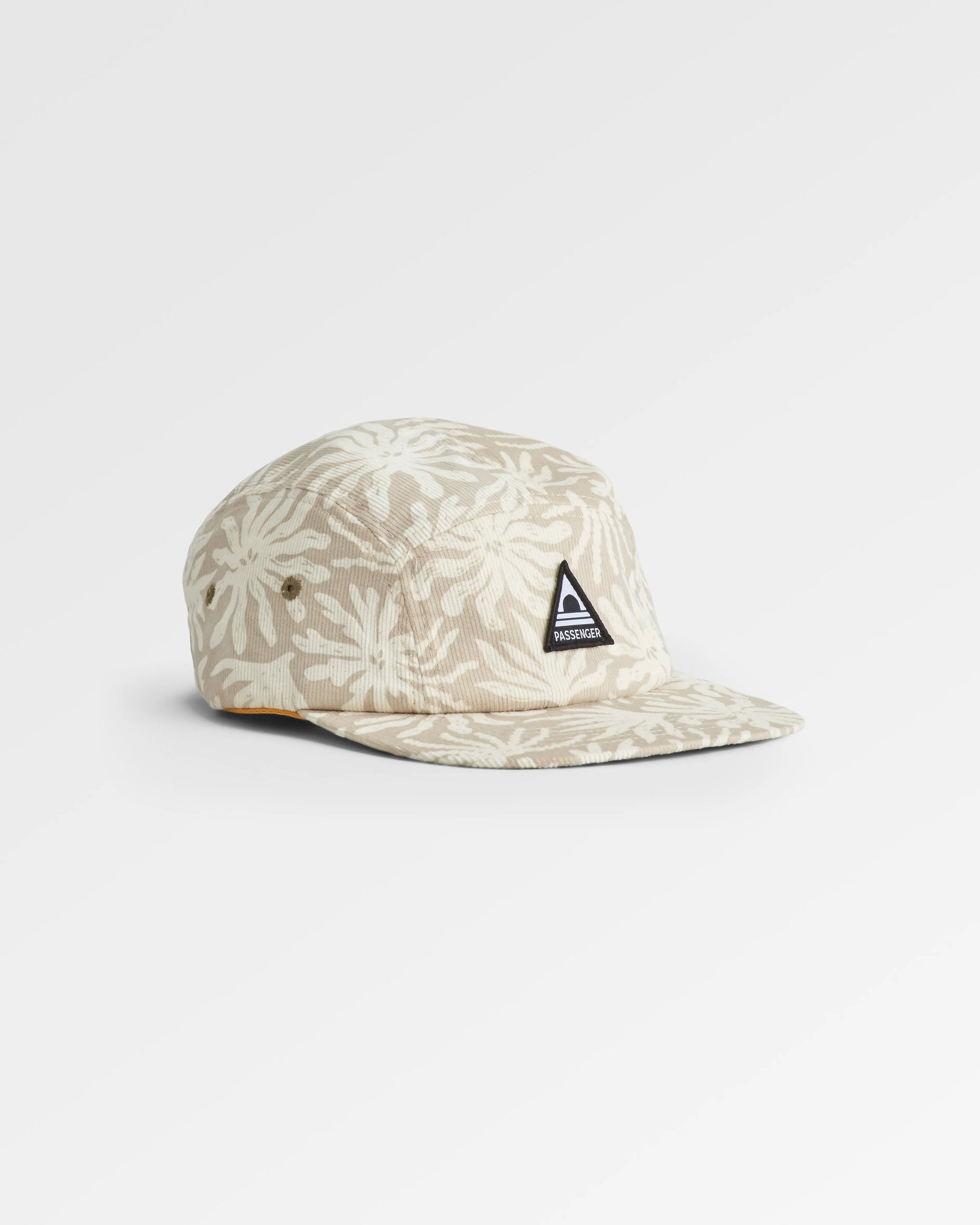 Fixie Recycled Cord 5 Panel Cap - Golden Spice/ Seaweed Pebble Grey