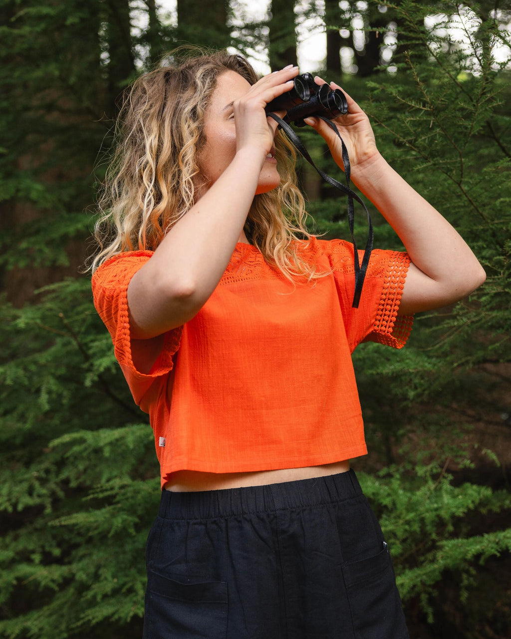 Flurry Woven Top - Ember Orange