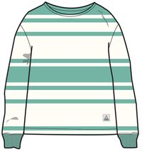 Graceful Textured LS Top - Greenlake Stripe