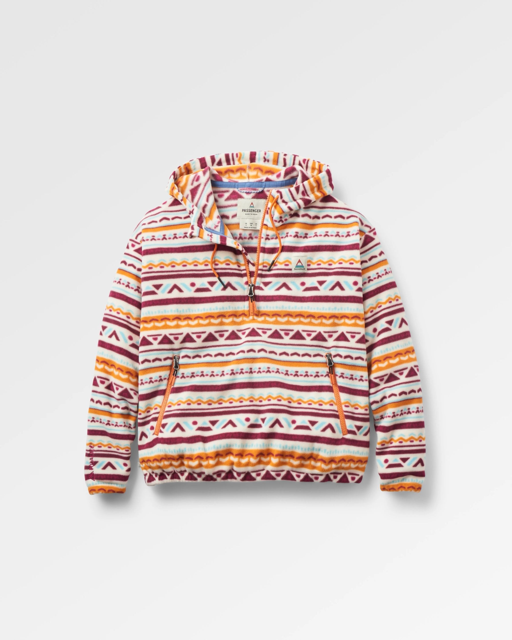Ayla Micro Polartec® Hooded Fleece - Geo Tracks Birch