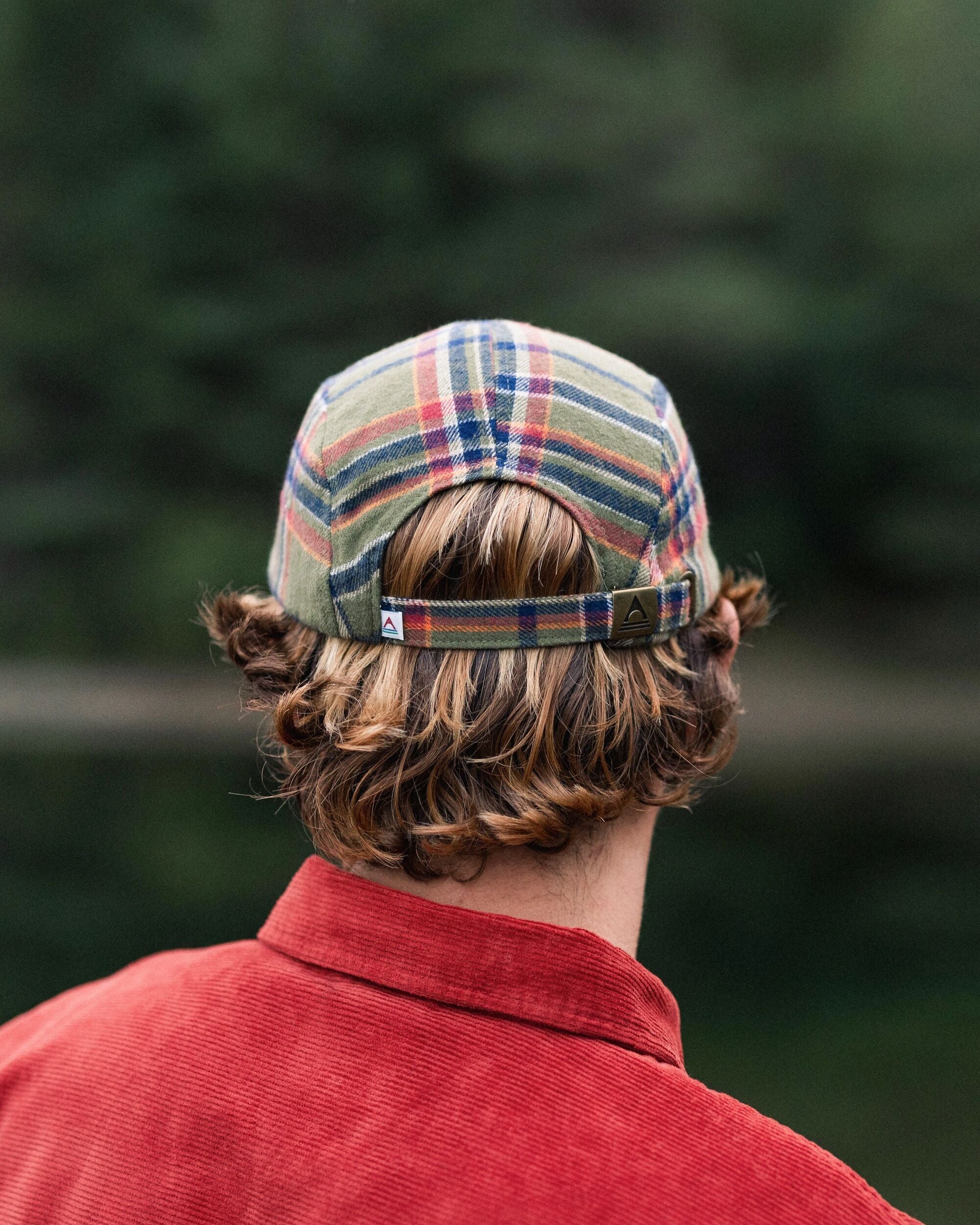 Fixie Recycled Flannel 5 Panel Cap - Khaki Check
