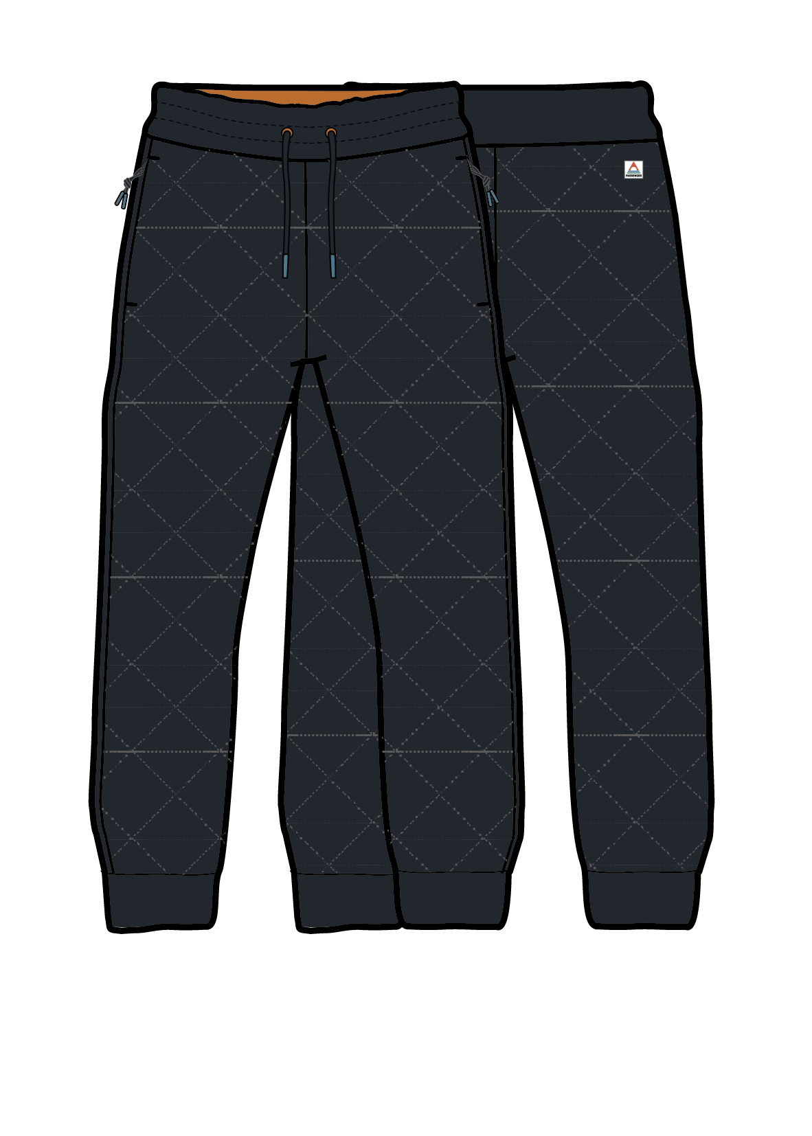 Homewood Recycled Quilted Jogger - Black