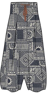 Daylily Loose Trouser - Vintage Patchwork Navy